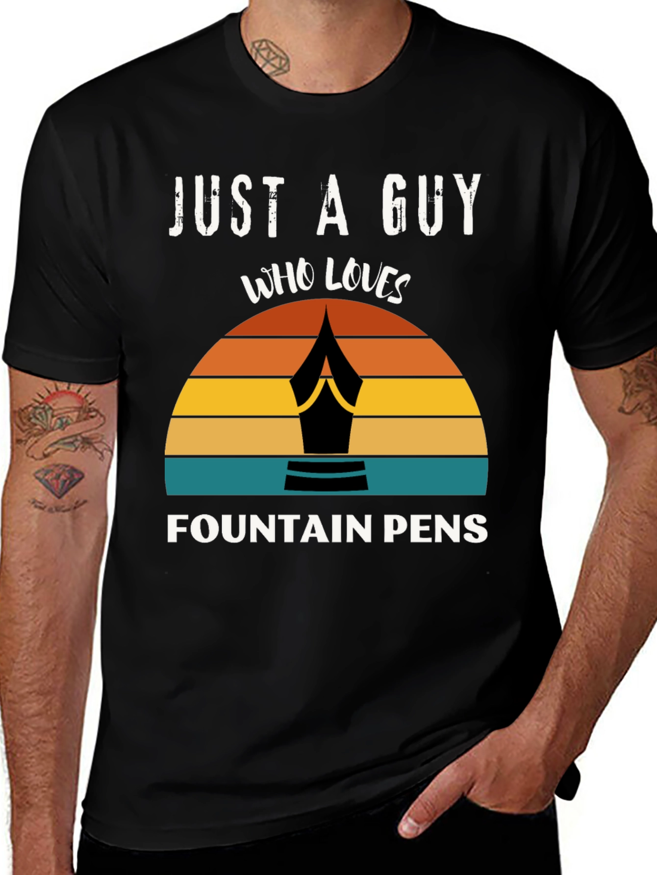 Variant 9 of Just a Guy Who Loves Fountain Pens T-Shirt