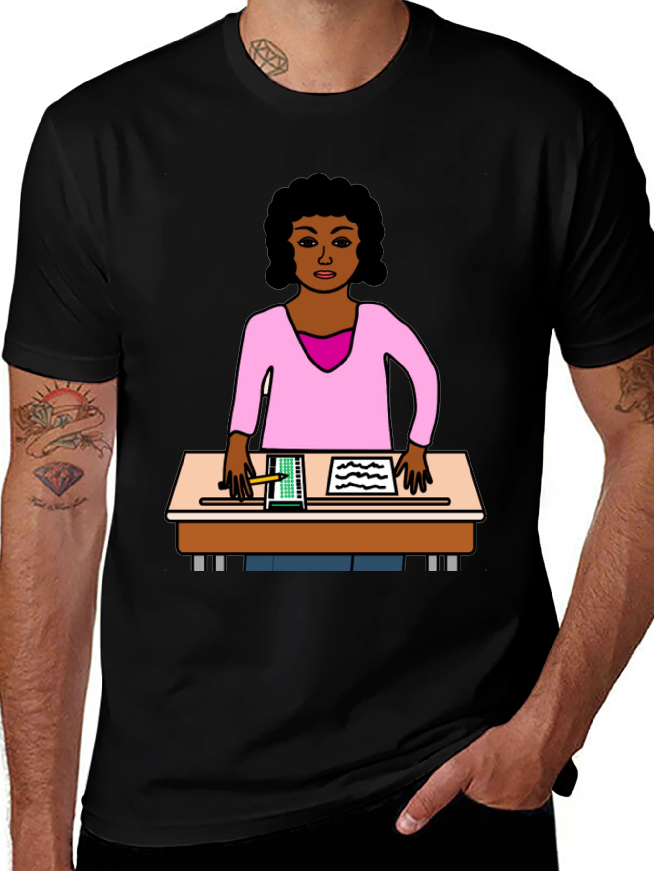 Variant 20 of Teacher Graphic T-Shirt - Unisex Black Tee