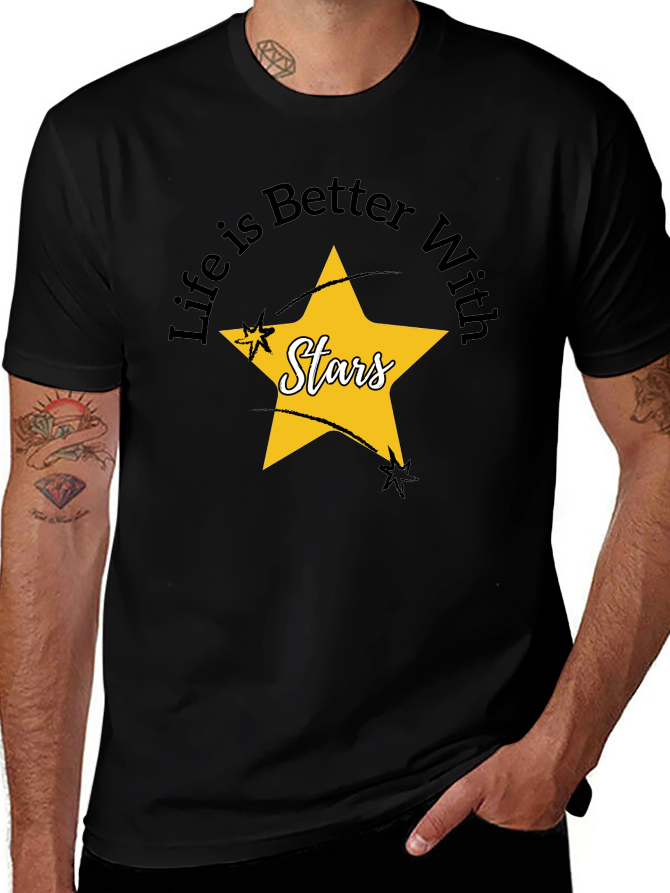 Black Life is Better With Stars Graphic Tee main image