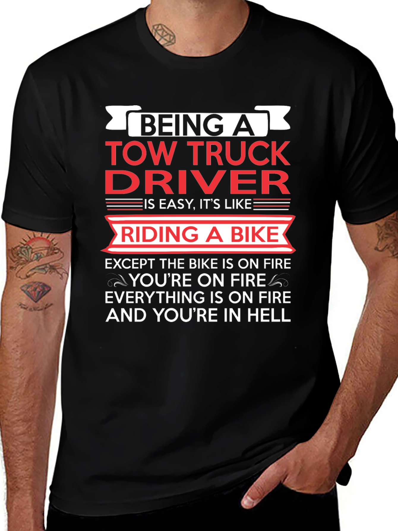 Variant 10 of Tow Truck Driver Graphic T-Shirt