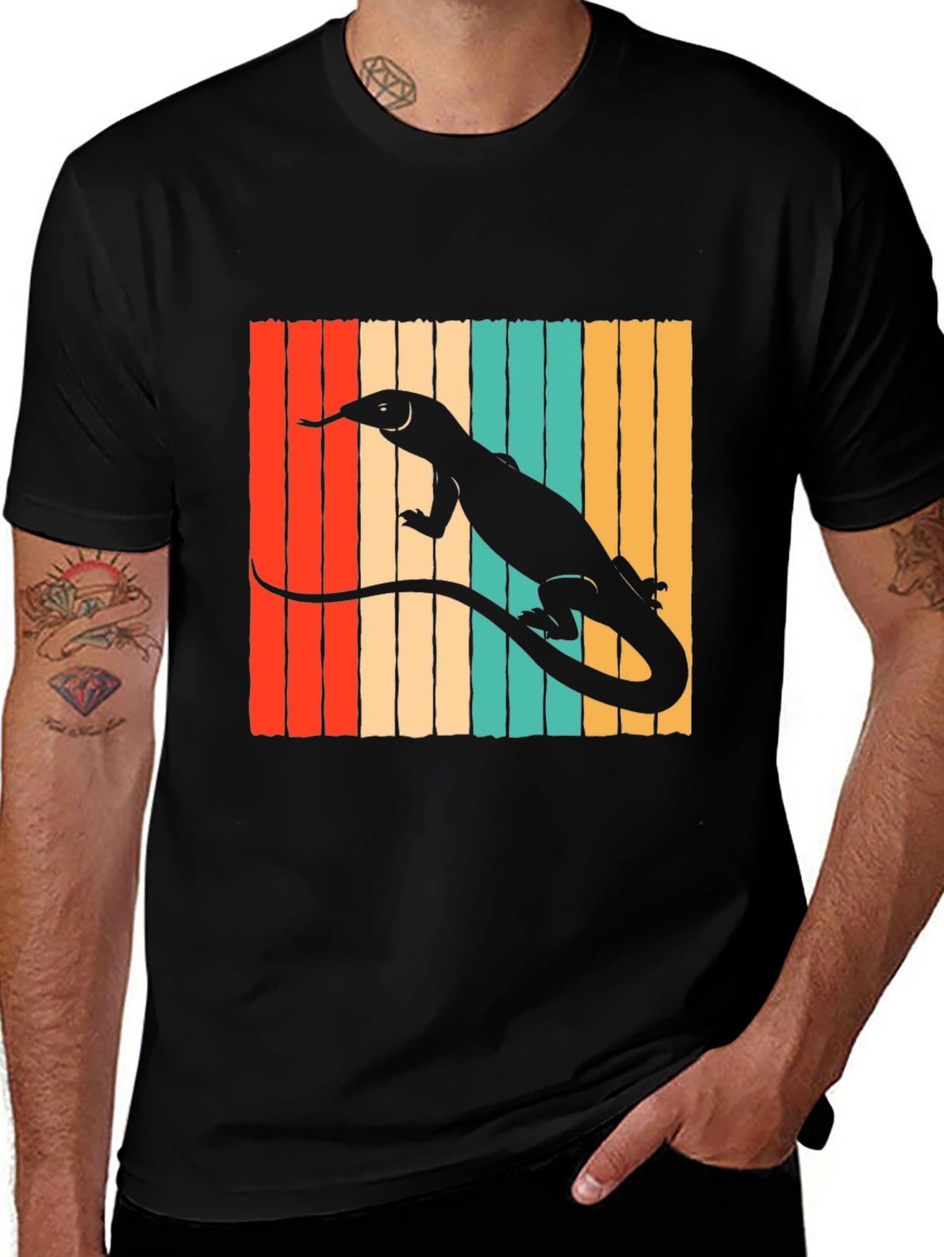 Variant 27 of Retro Lizard T-Shirt - Vintage Style Reptile Tee
