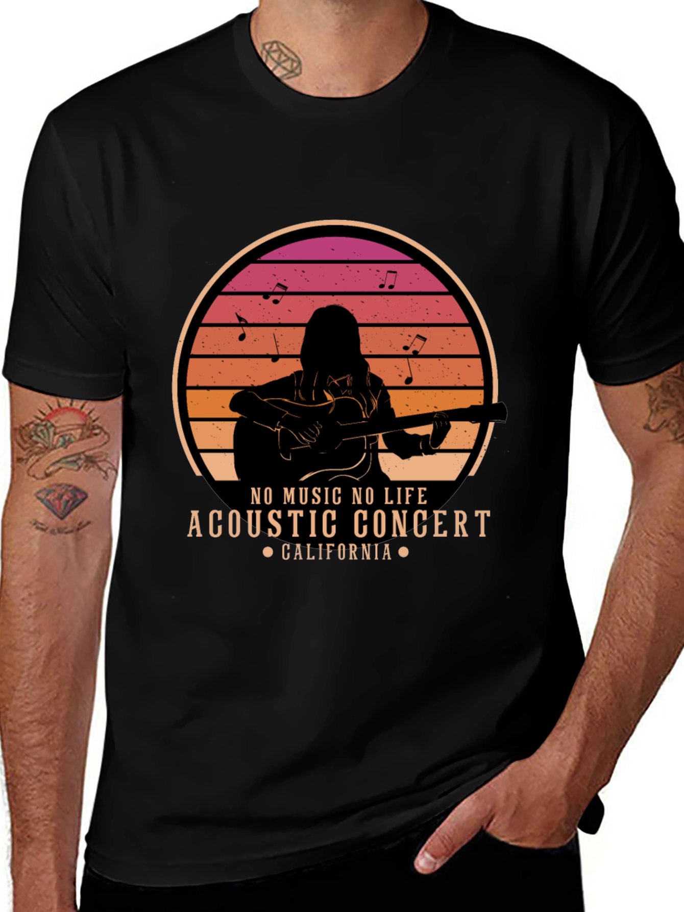 Variant 20 of Acoustic Concert T-Shirt - No Music No Life