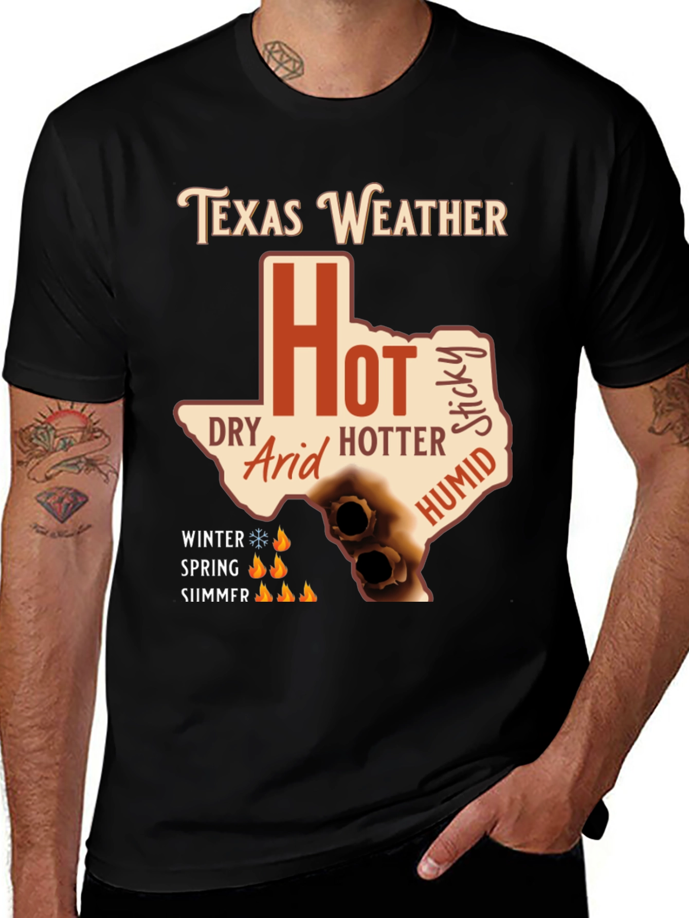 Texas Weather T-Shirt - Hot, Humid, Dry, Arid, Sticky