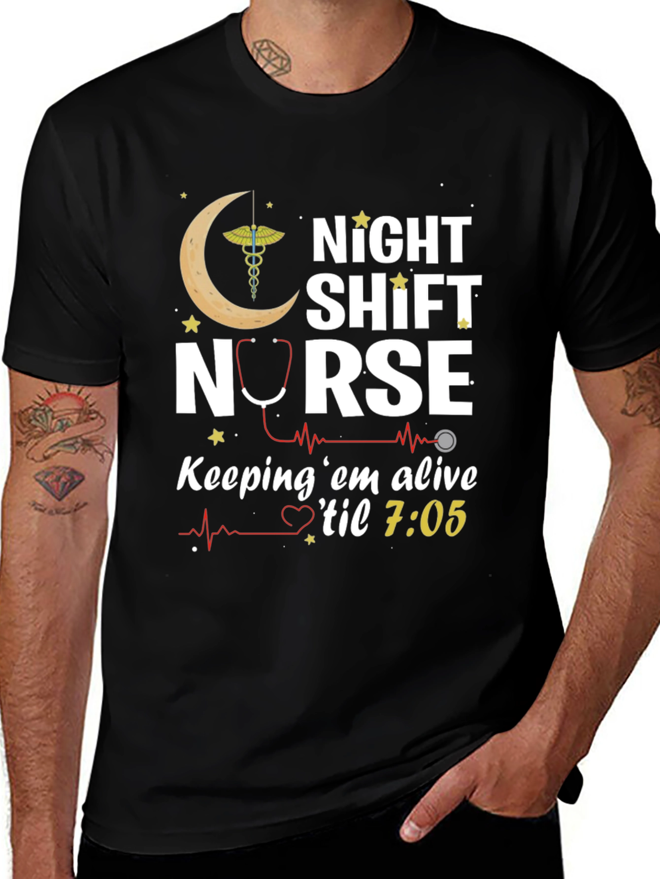 Variant 6 of Night Shift Nurse T-Shirt - Keeping 'em Alive
