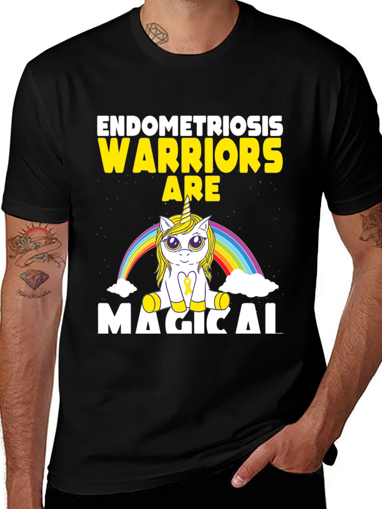 Variant 28 of Endometriosis Warriors Are Magical T-Shirt Unicorn Rainbow