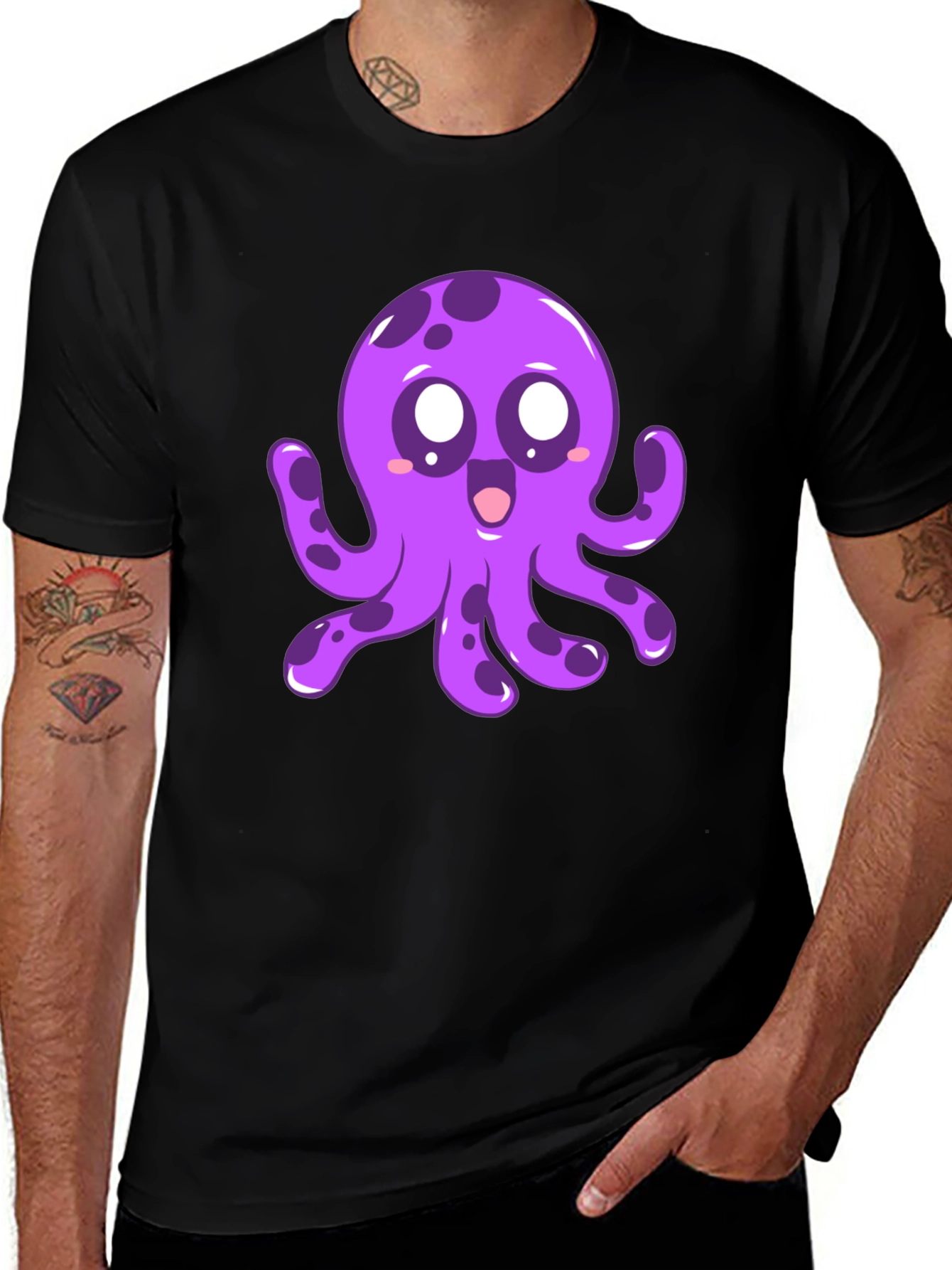 Variant 14 of Cute Purple Octopus Graphic T-Shirt