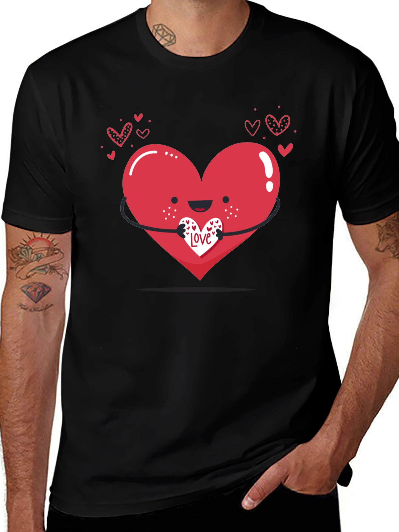 Variant 5 of Heart Hug Love Graphic Tee - Valentine's Day Shirt
