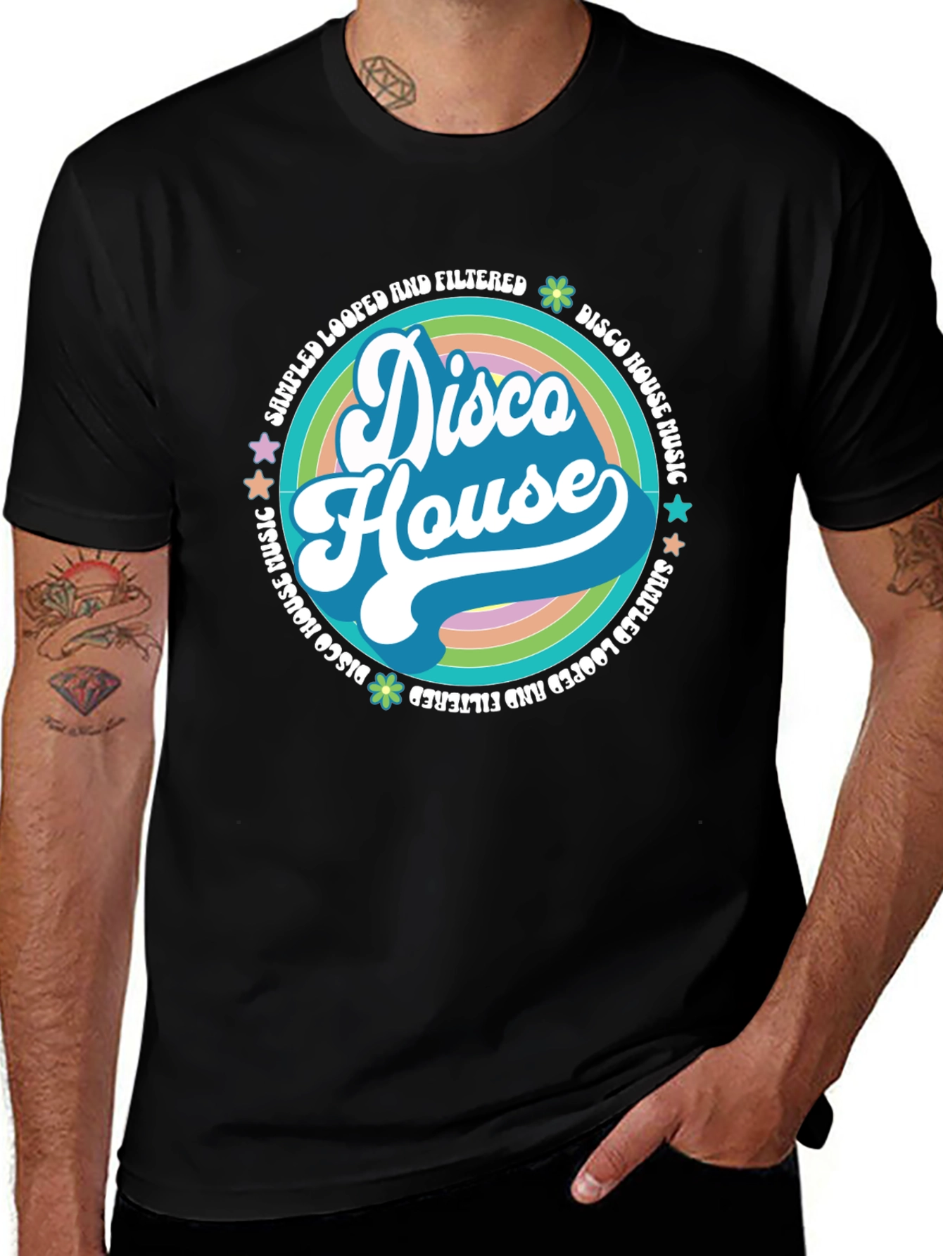 Variant 2 of Retro Disco House Music Graphic T-Shirt