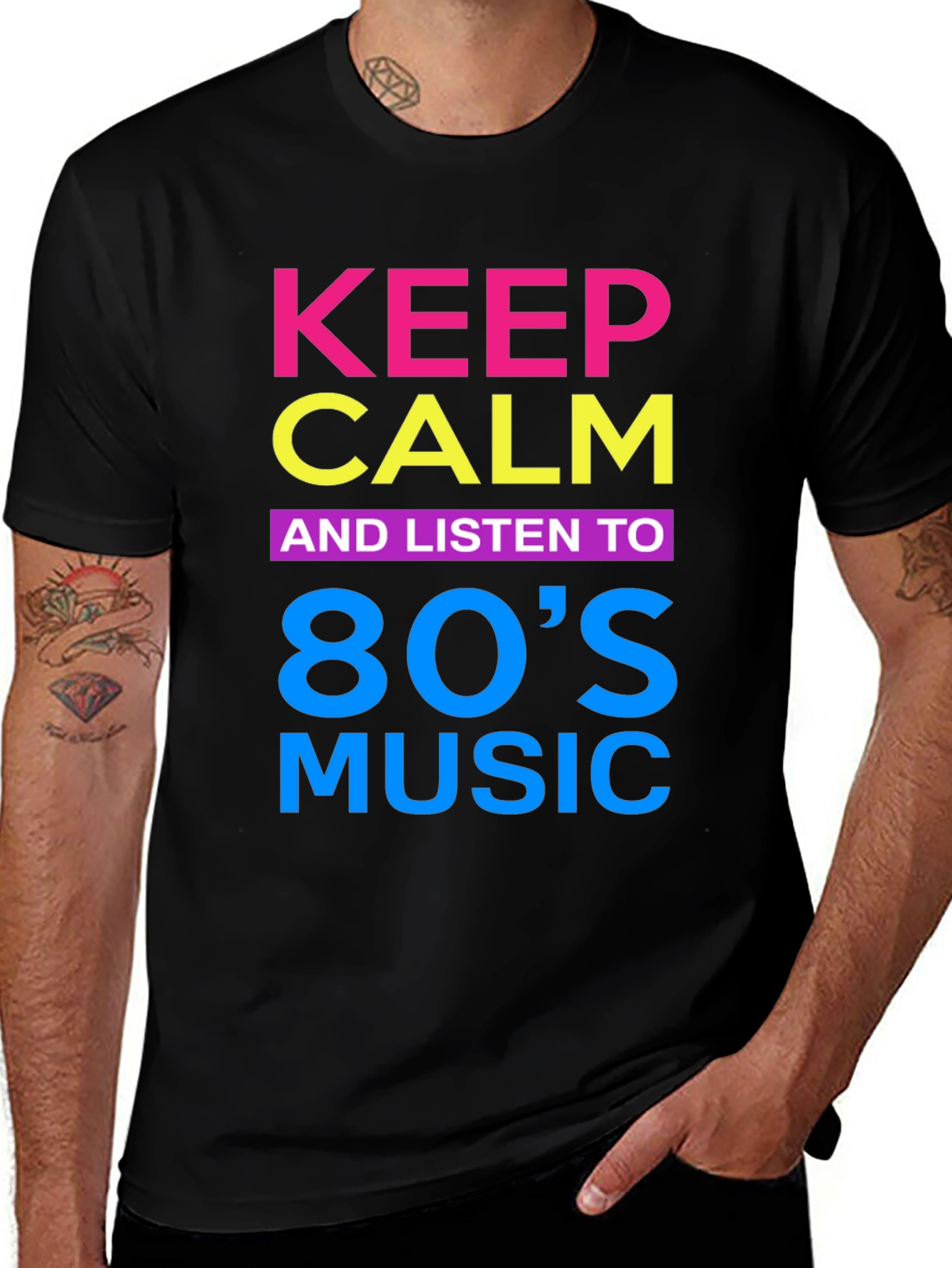 Variant 14 of Keep Calm 80s Music Black T-Shirt