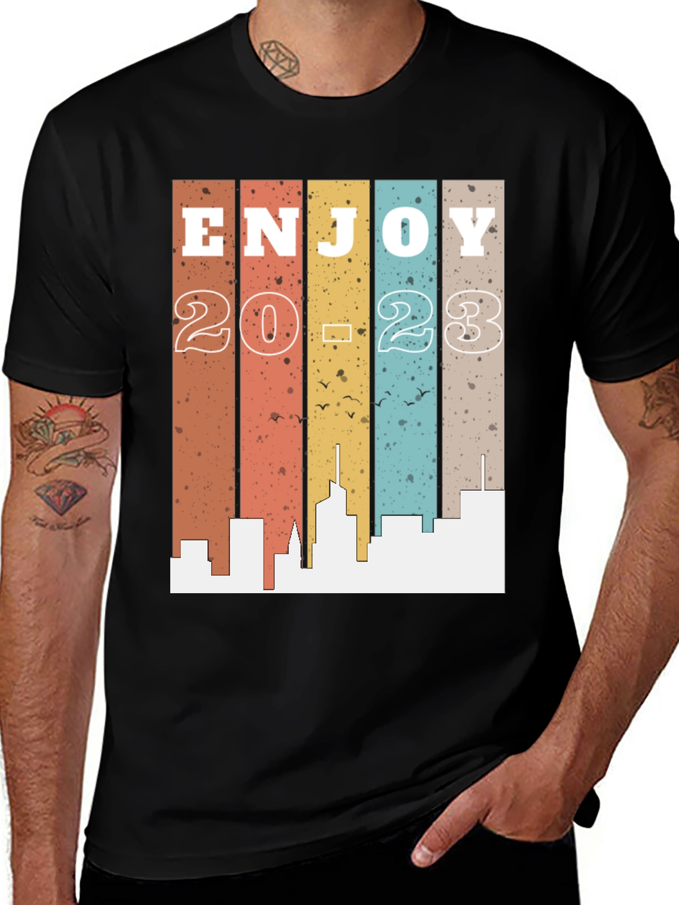 Variant 29 of Enjoy 2023 Graphic Tee - Retro Style