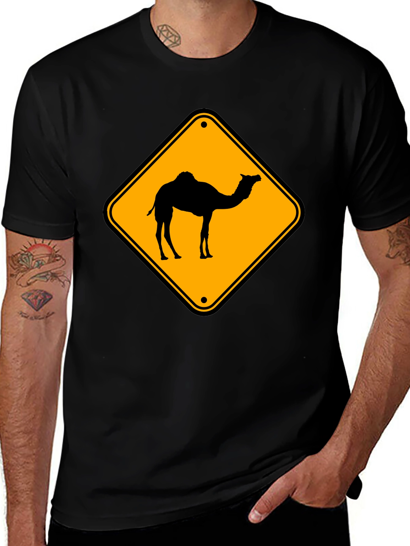 Variant 16 of Camel Crossing Sign T-Shirt