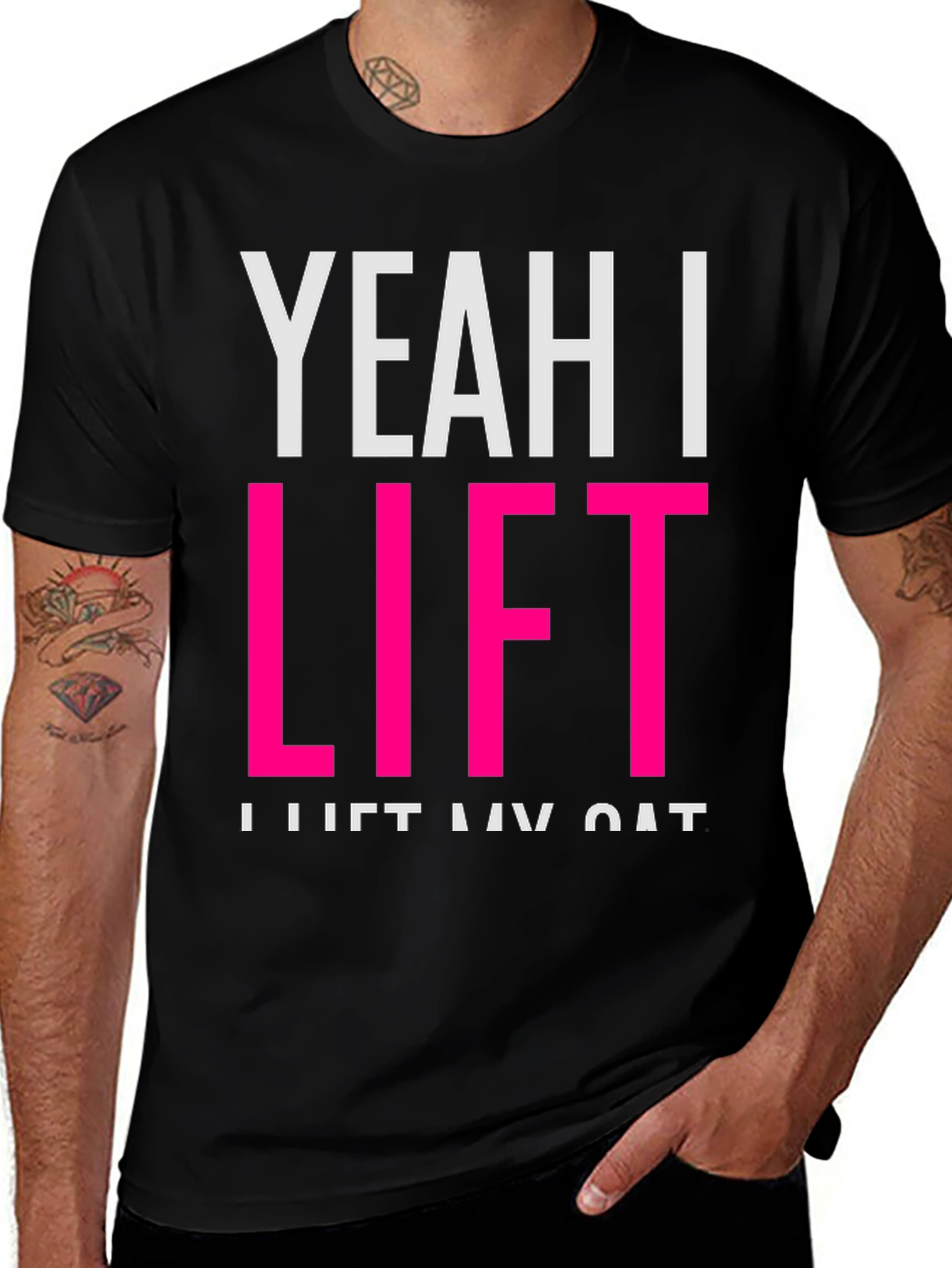Variant 14 of Yeah I Lift T-Shirt - Funny Cat Lover Tee