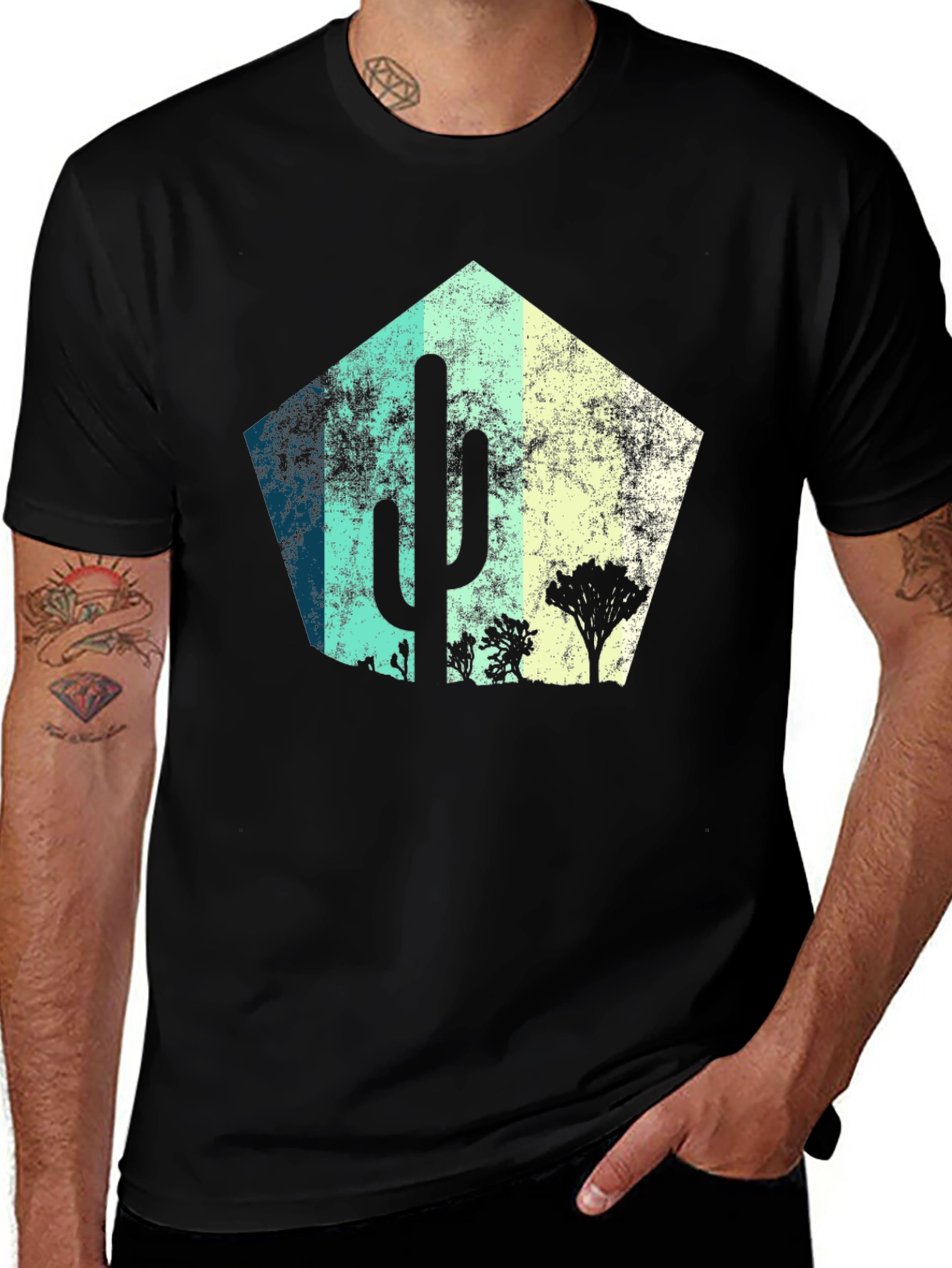 Variant 30 of Cactus Desert Scene Men's Graphic Tee