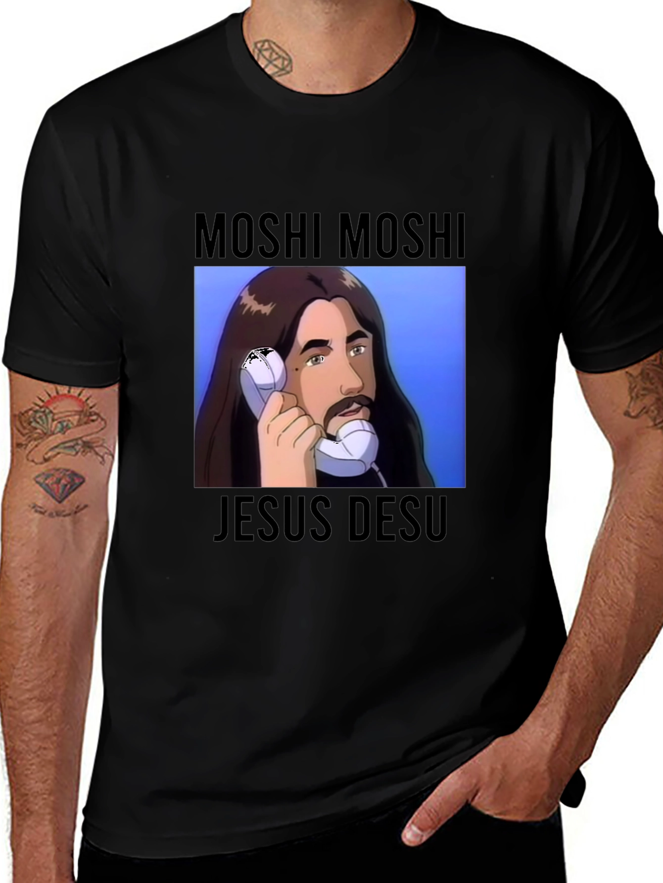 Variant 27 of Moshi Moshi Jesus Desu Graphic Tee