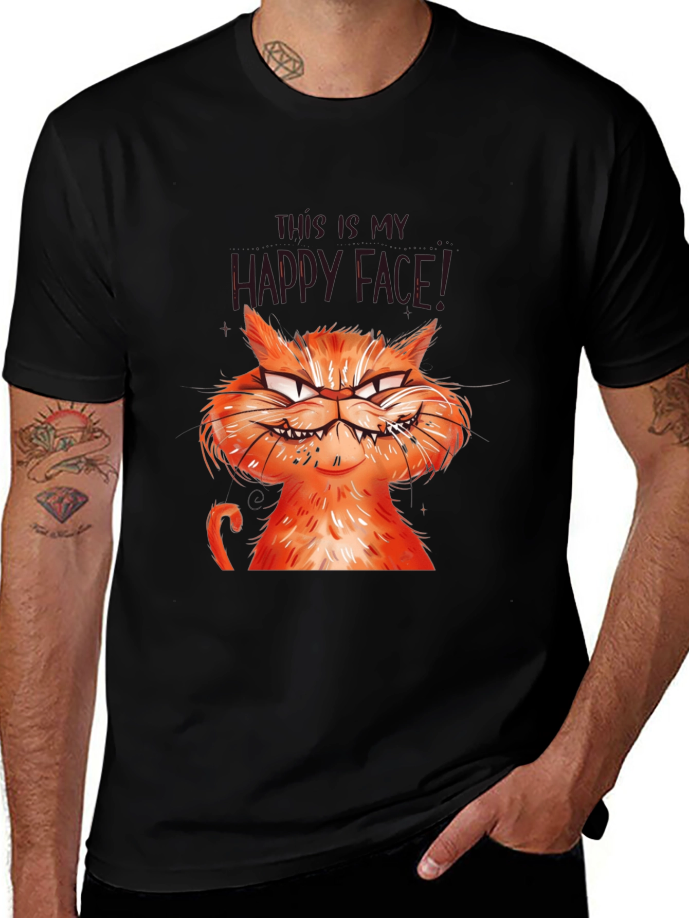 Variant 17 of Grumpy Cat Graphic Tee - Happy Face T-Shirt