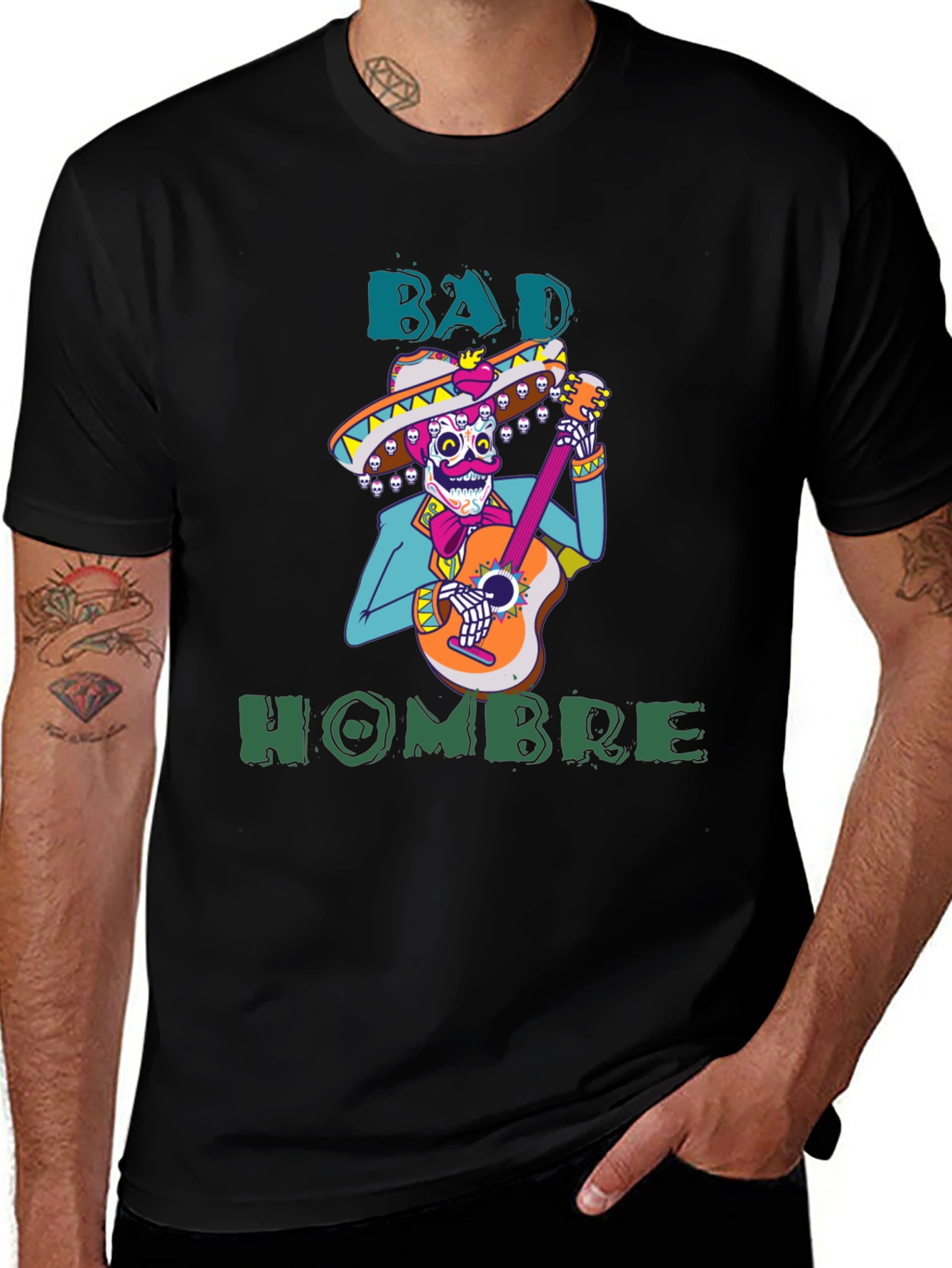 Variant 20 of Bad Hombre T-Shirt - Mariachi Skeleton Graphic Tee