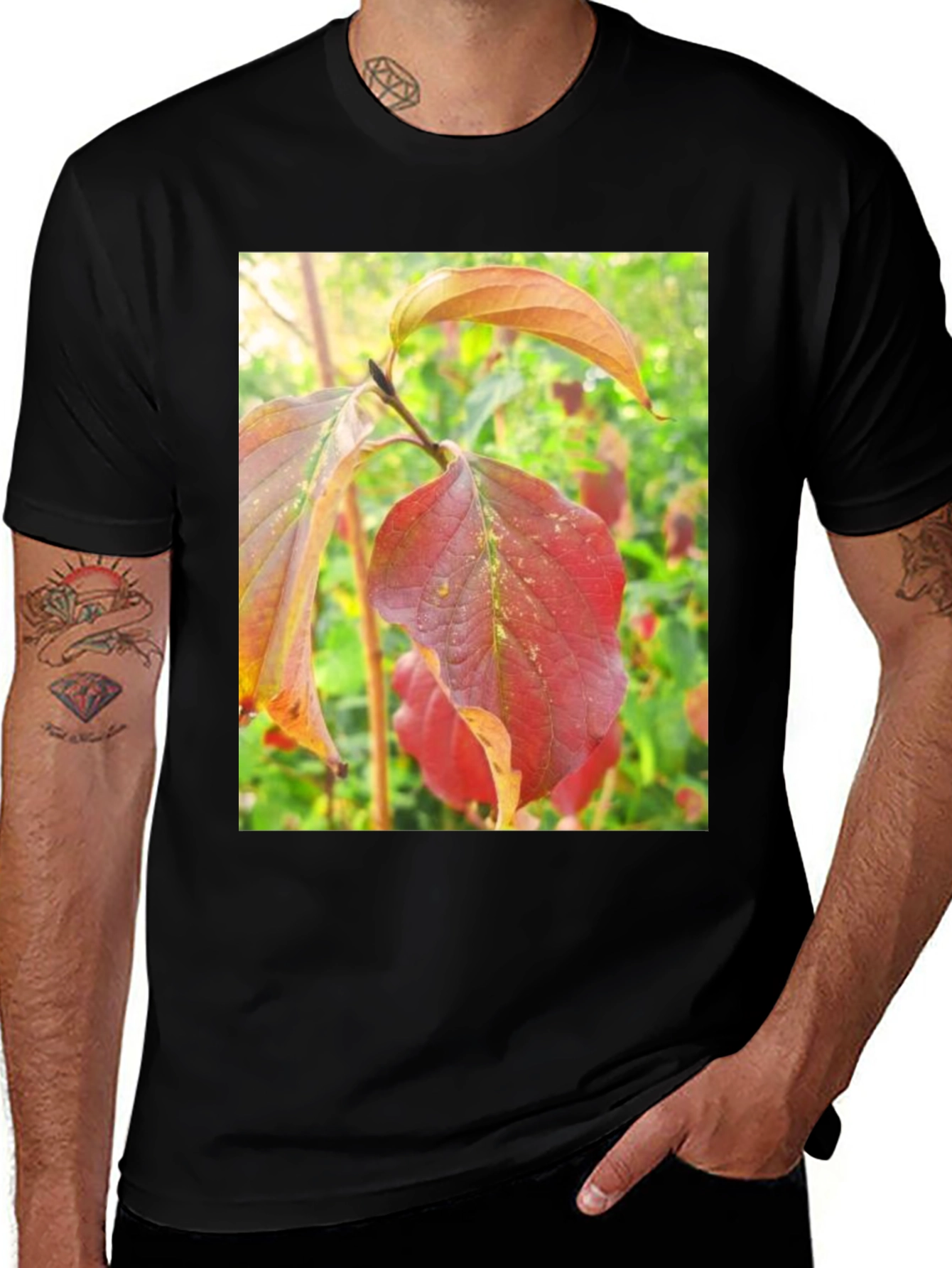 Variant 2 of Autumn Leaves Graphic Tee - Nature Inspired Design