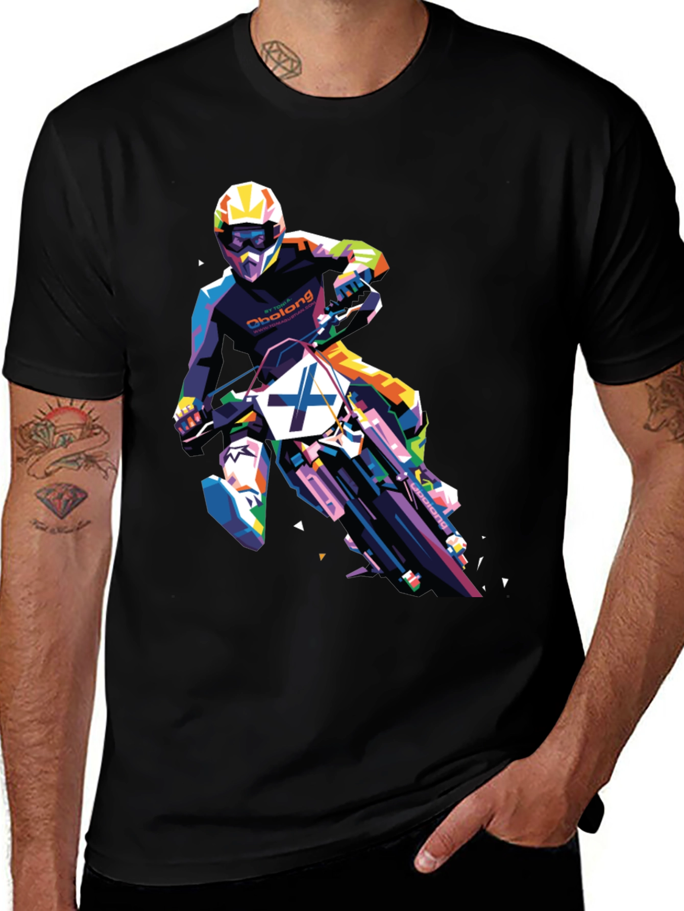 Variant 24 of Motocross Rider Graphic Tee - Black