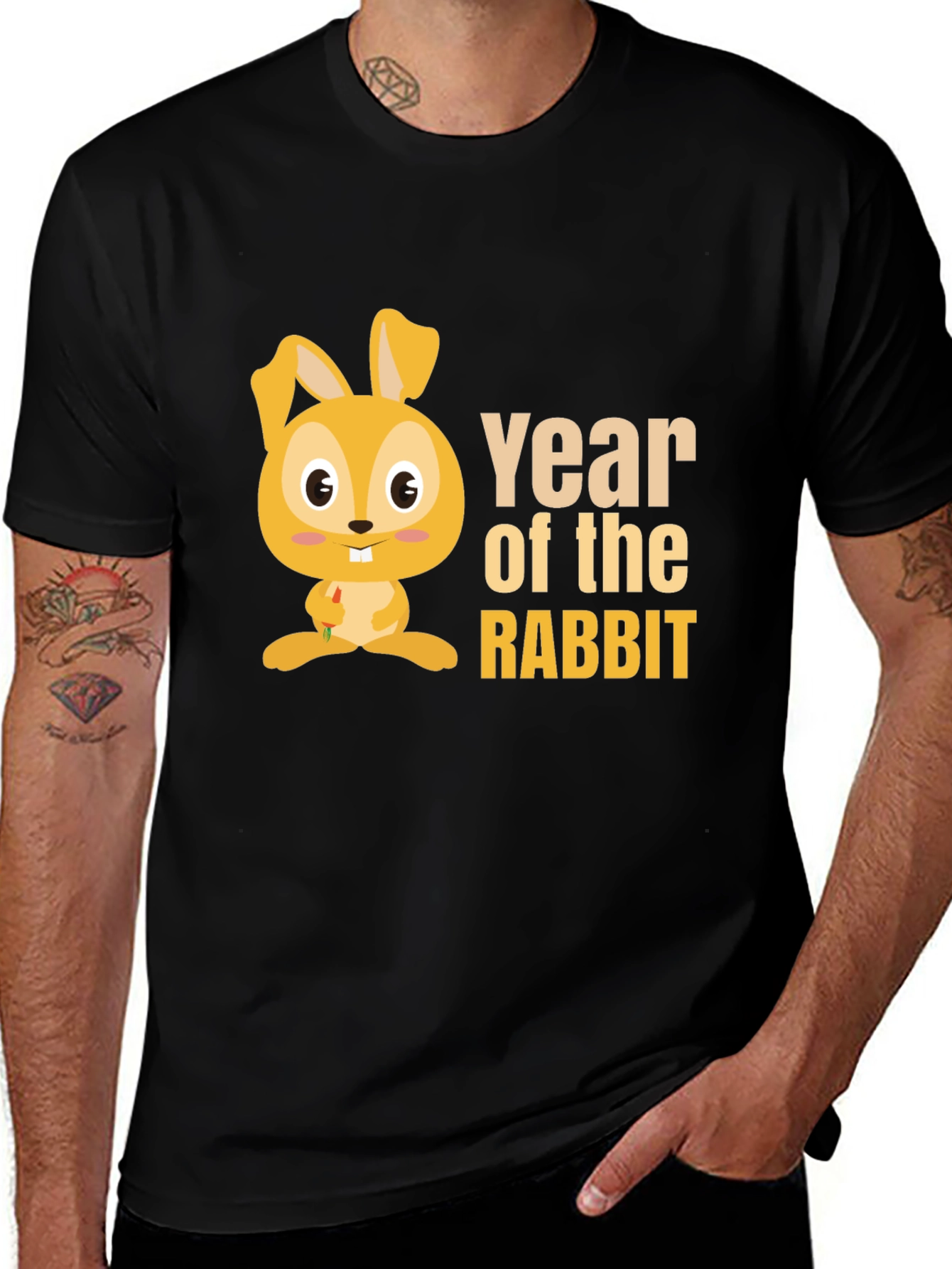 Year of the Rabbit Graphic Tee - Black