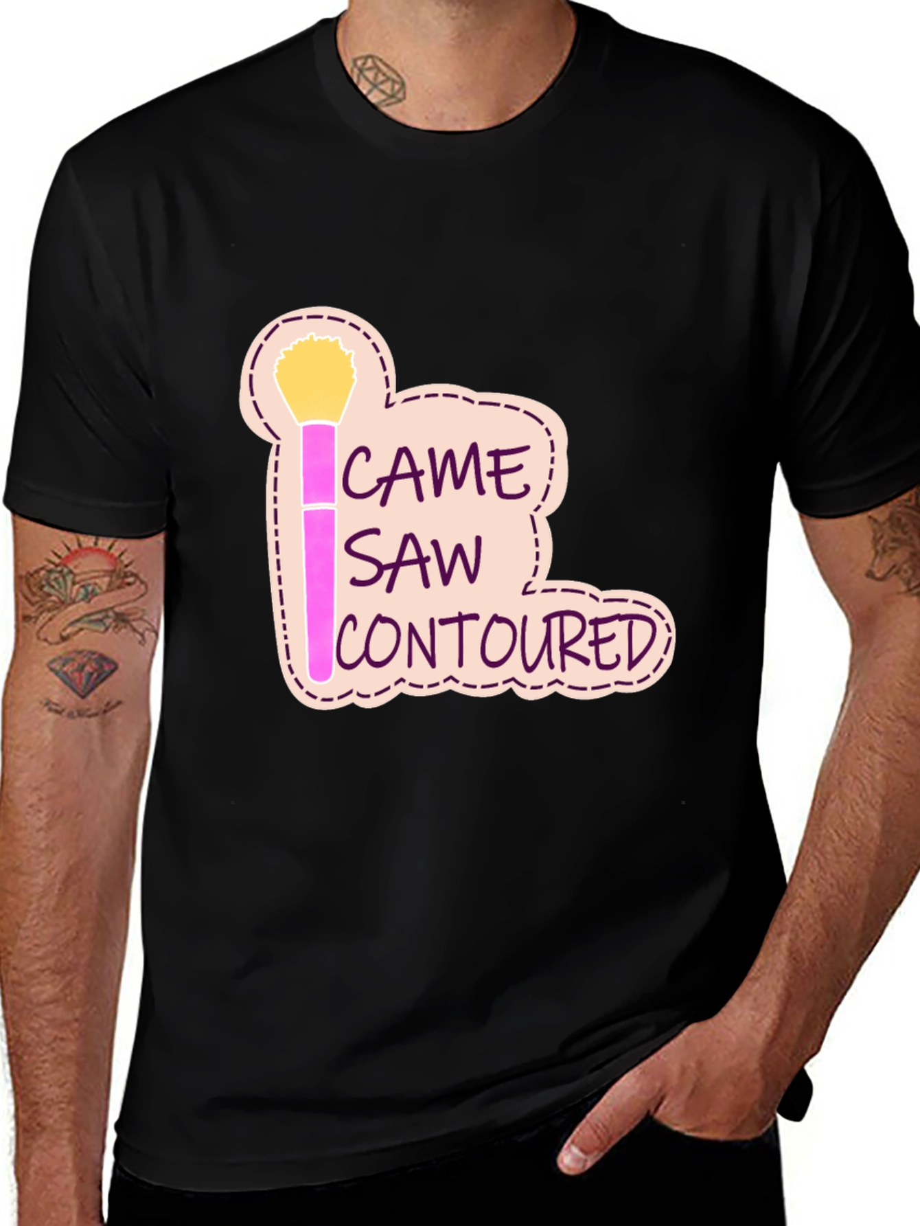 Variant 9 of Came Saw Contoured Black T-Shirt