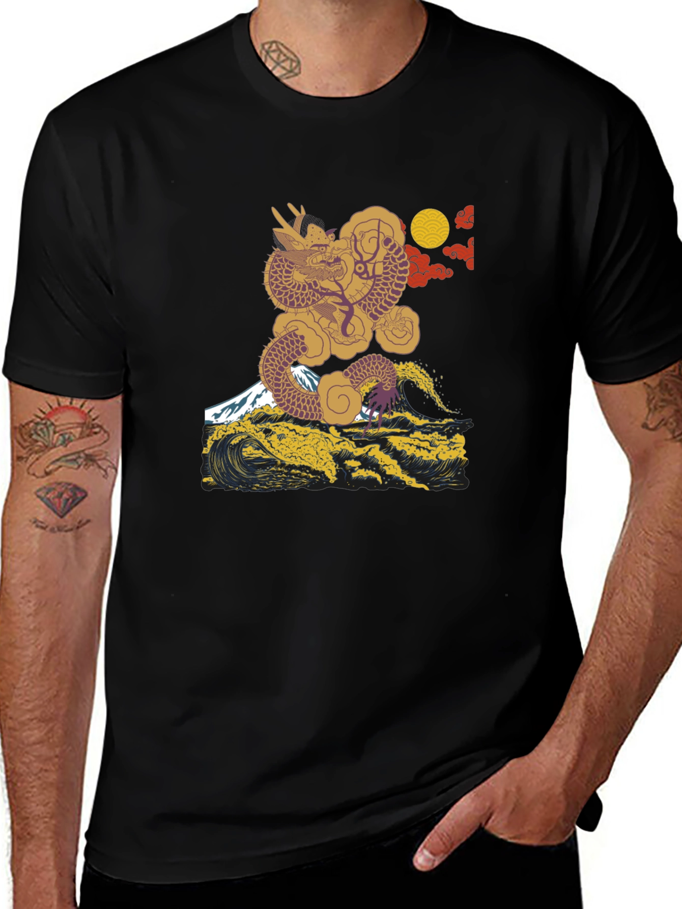 Variant 10 of Dragon Wave Tee - Japanese Art T-Shirt