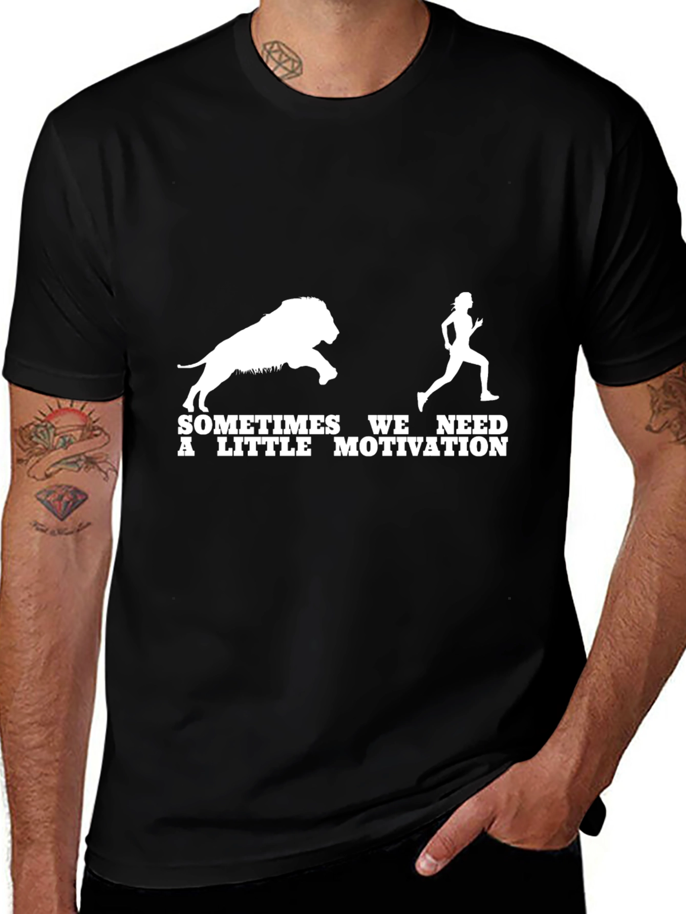 Variant 14 of Motivational Lion Chase T-Shirt - Funny Workout Tee