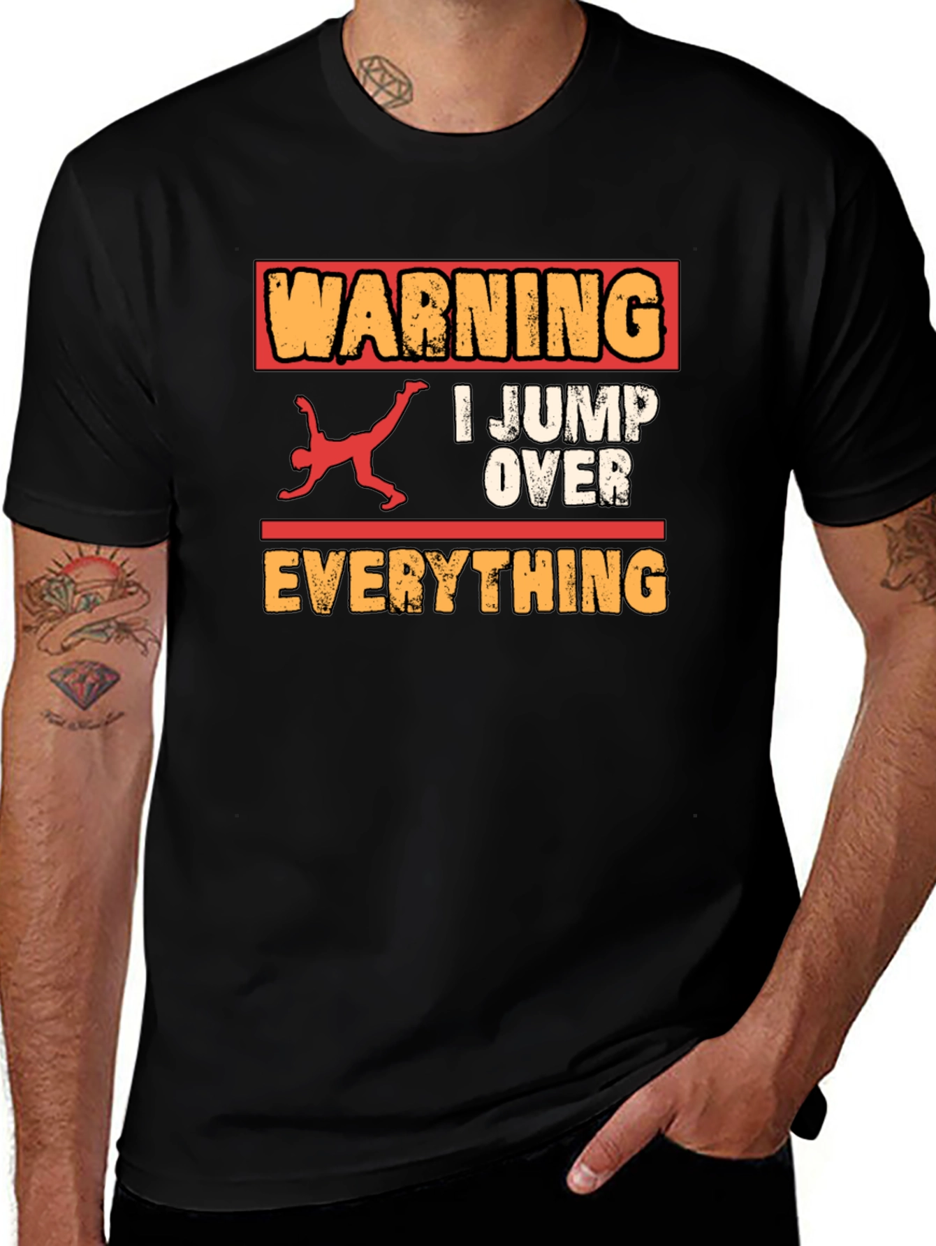 Variant 4 of Warning I Jump Over Everything Graphic Tee