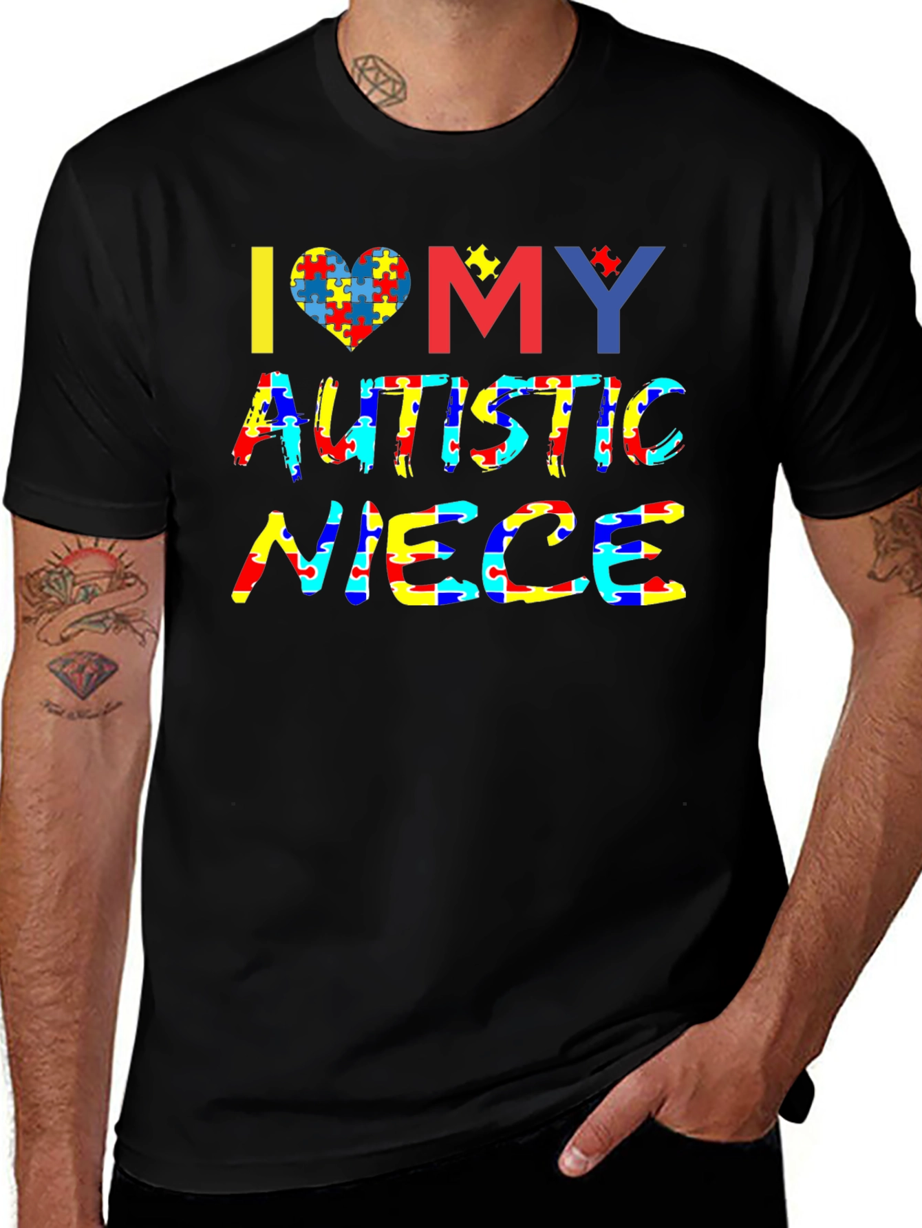 Variant 6 of I Love My Autistic Niece Awareness T-Shirt