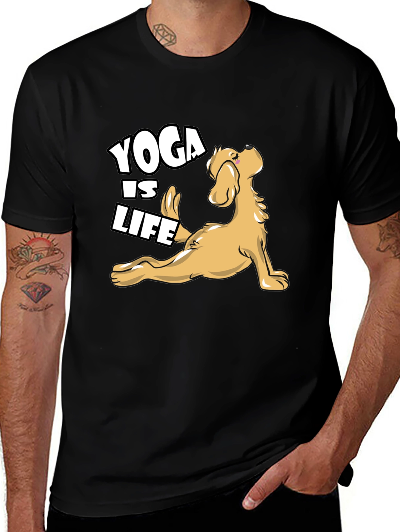 Variant 5 of Yoga is Life Dog Graphic T-Shirt