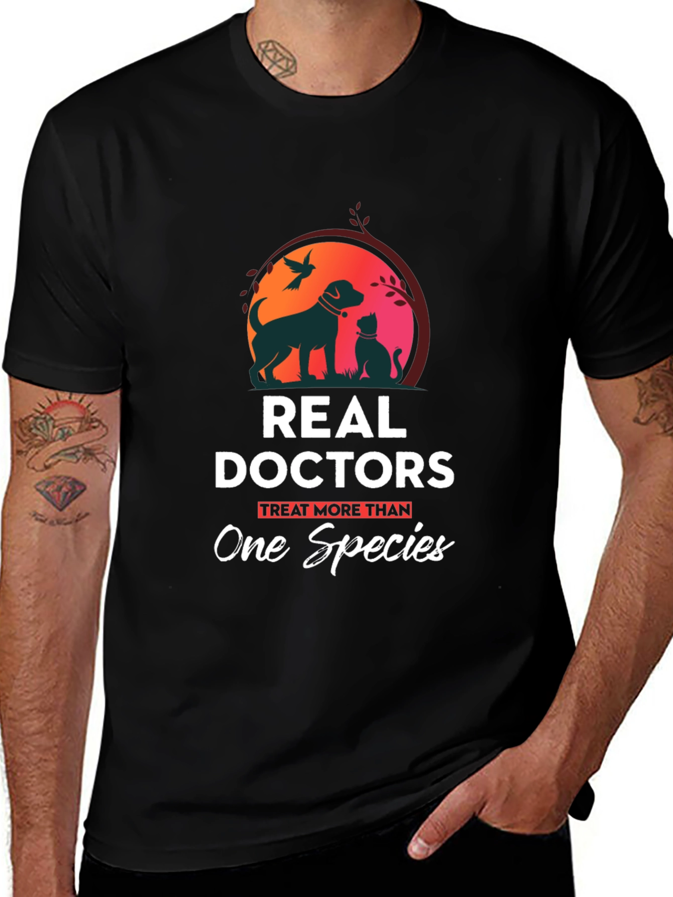 Variant 4 of Real Doctors Treat More Than One Species T-Shirt