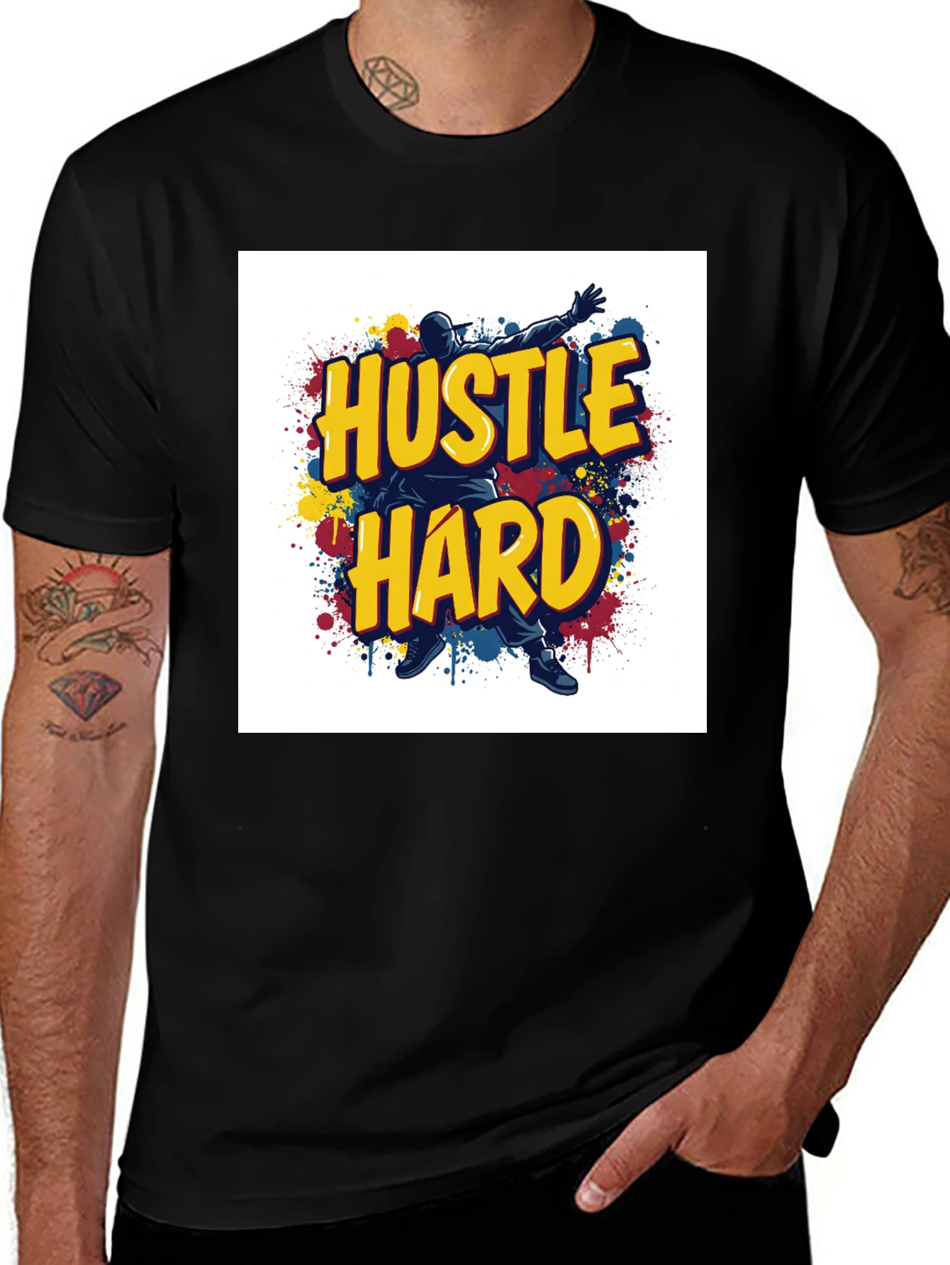 Variant 12 of Hustle Hard Graphic T-Shirt