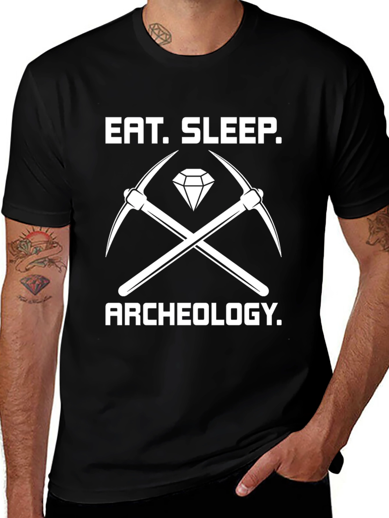 Variant 25 of Eat Sleep Archeology T-Shirt - Black Crew Neck Tee
