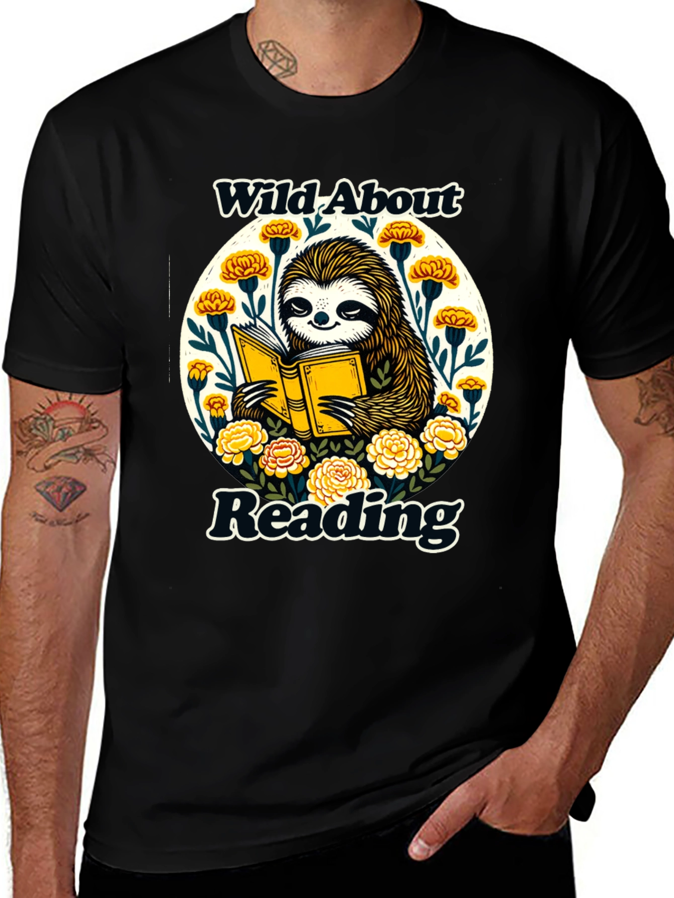 Variant 19 of Wild About Reading Sloth Graphic T-Shirt