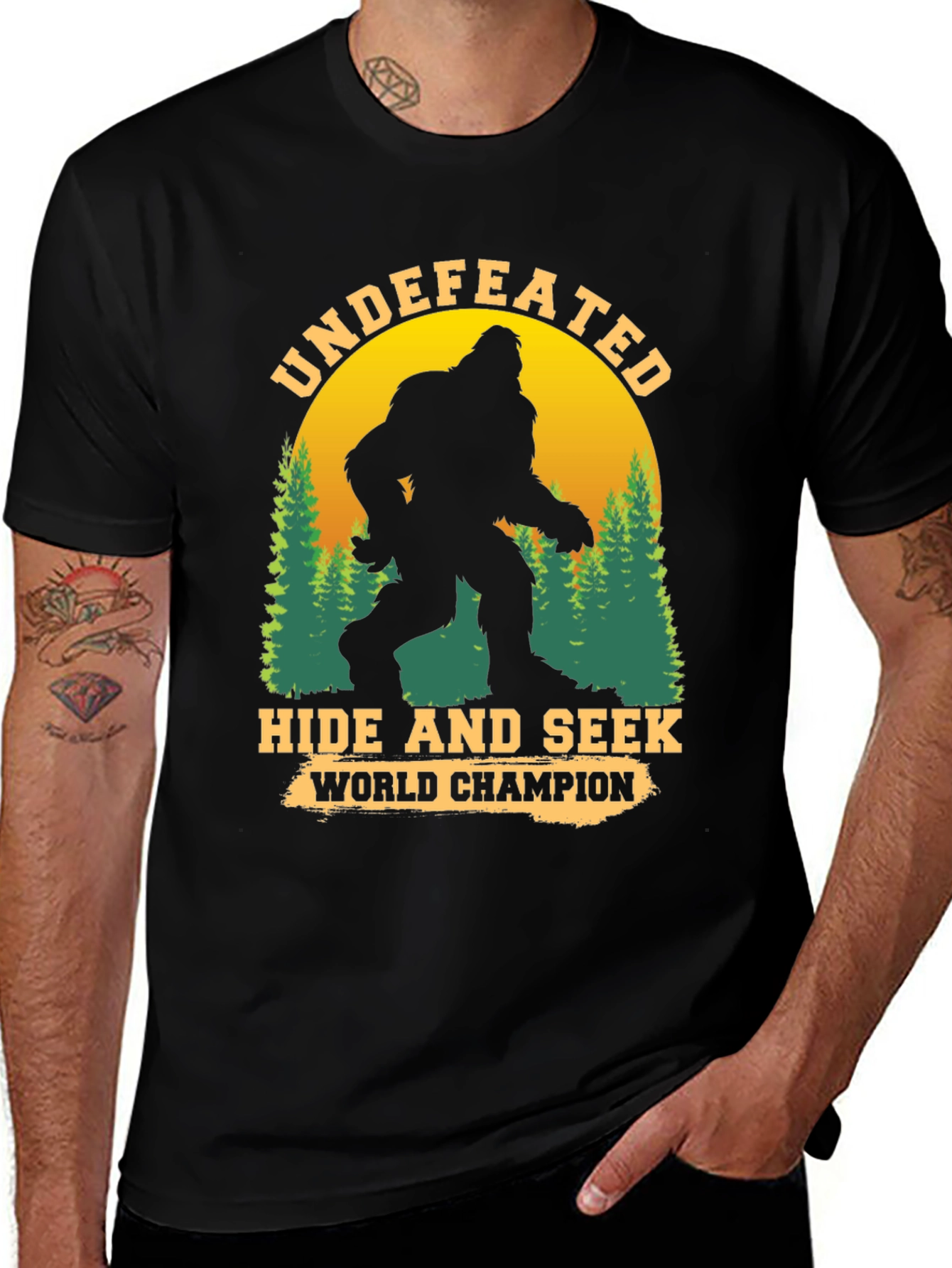 Undefeated Hide and Seek World Champion Bigfoot T-Shirt