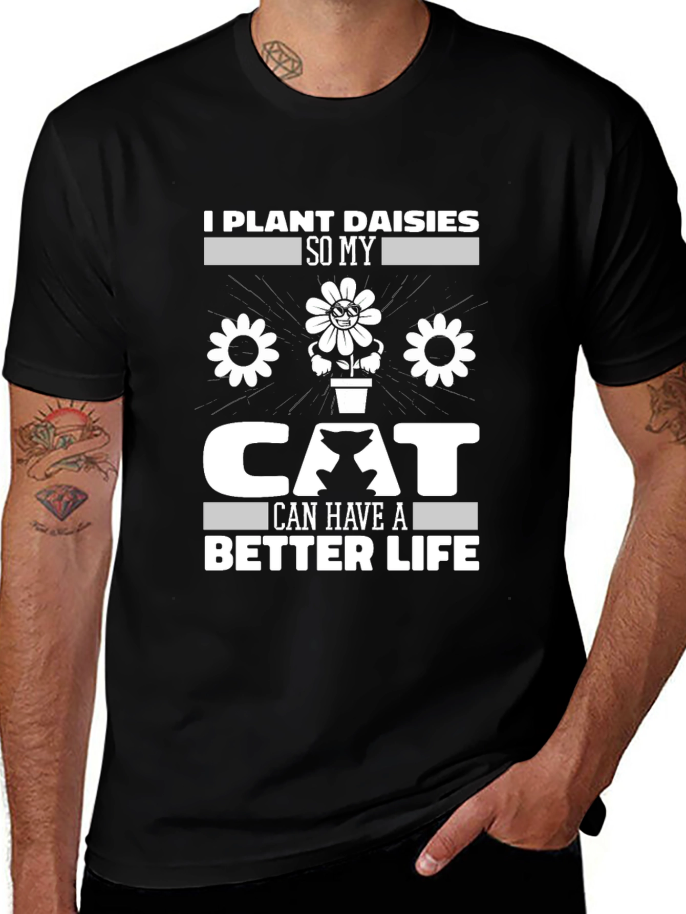 Variant 12 of I Plant Daisies Cat T-Shirt