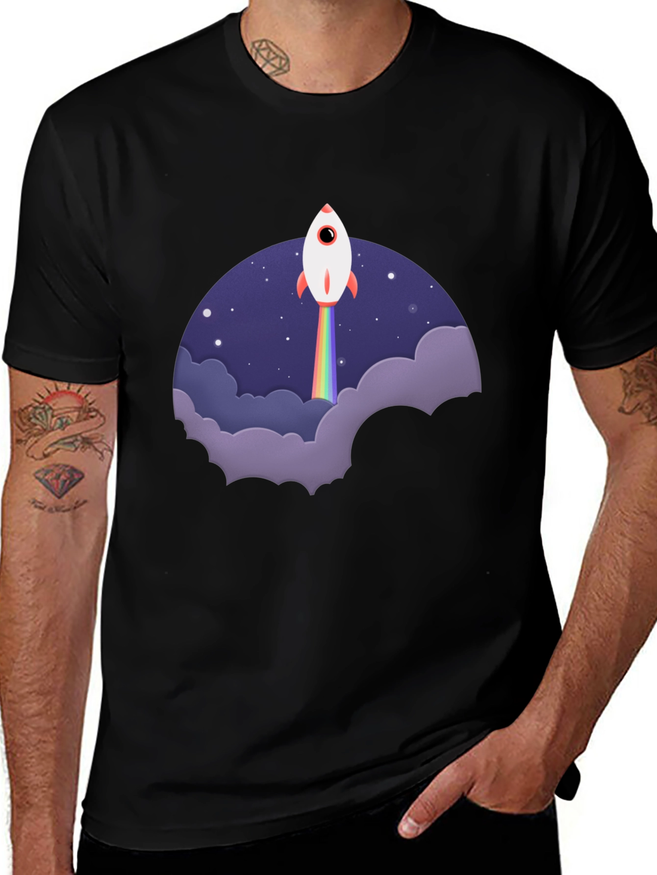 Variant 16 of Rocket Launch Graphic Tee - Black