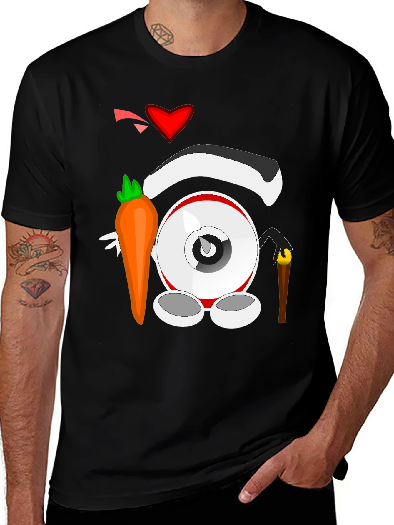 Cartoon Eyeball T-Shirt - Black