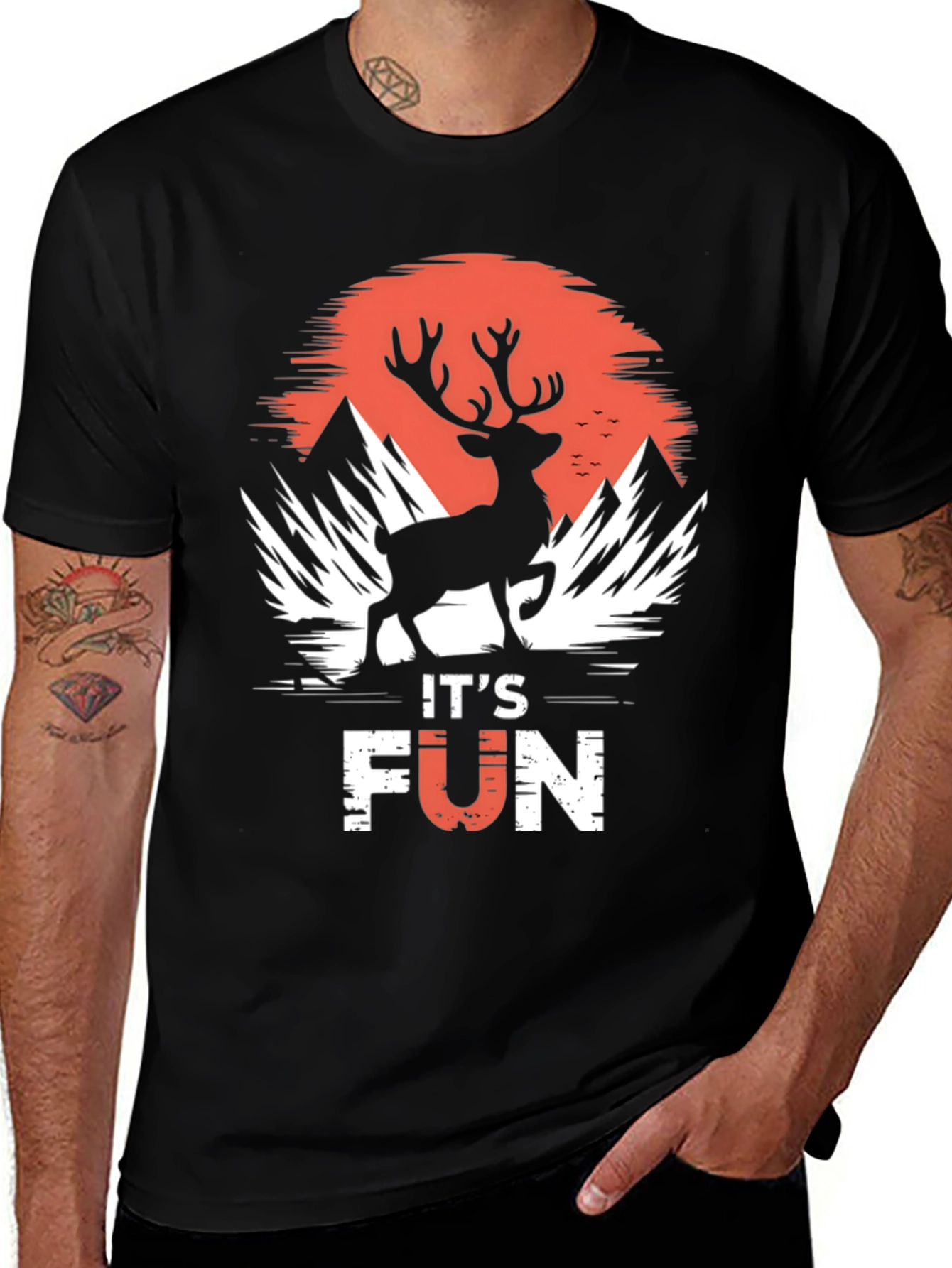 Variant 17 of It's Fun Deer Silhouette T-Shirt