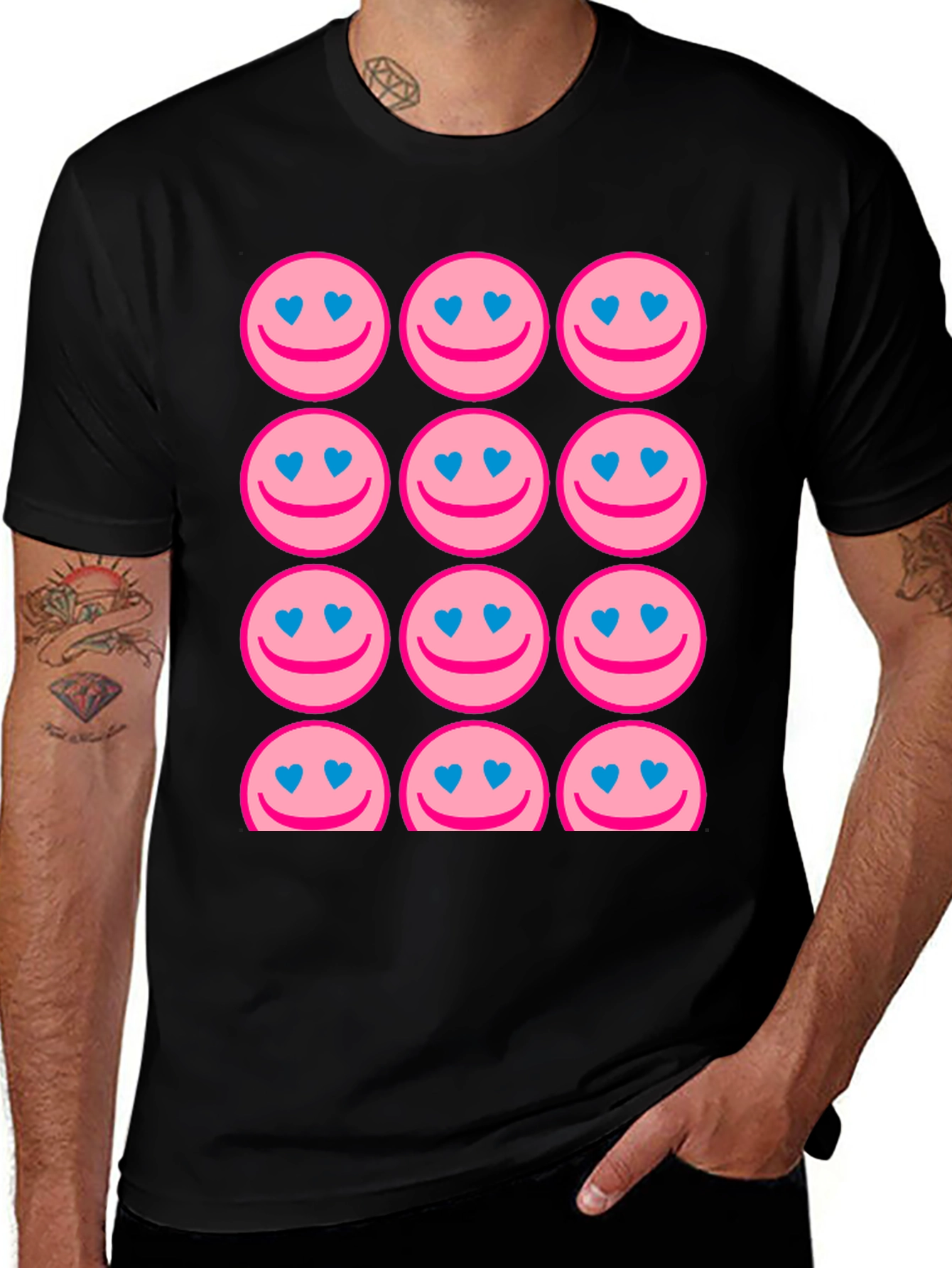 Variant 16 of Smiley Face Heart Eyes Graphic Tee