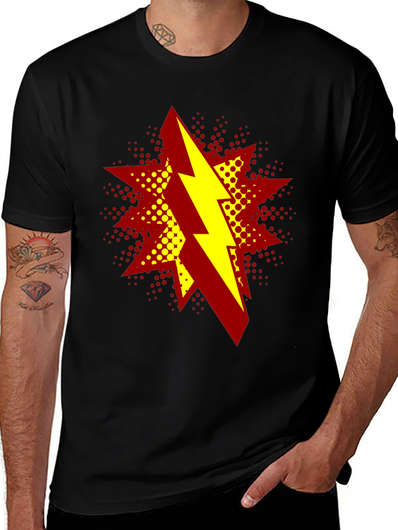 Variant 3 of Bold Lightning Bolt Graphic T-Shirt