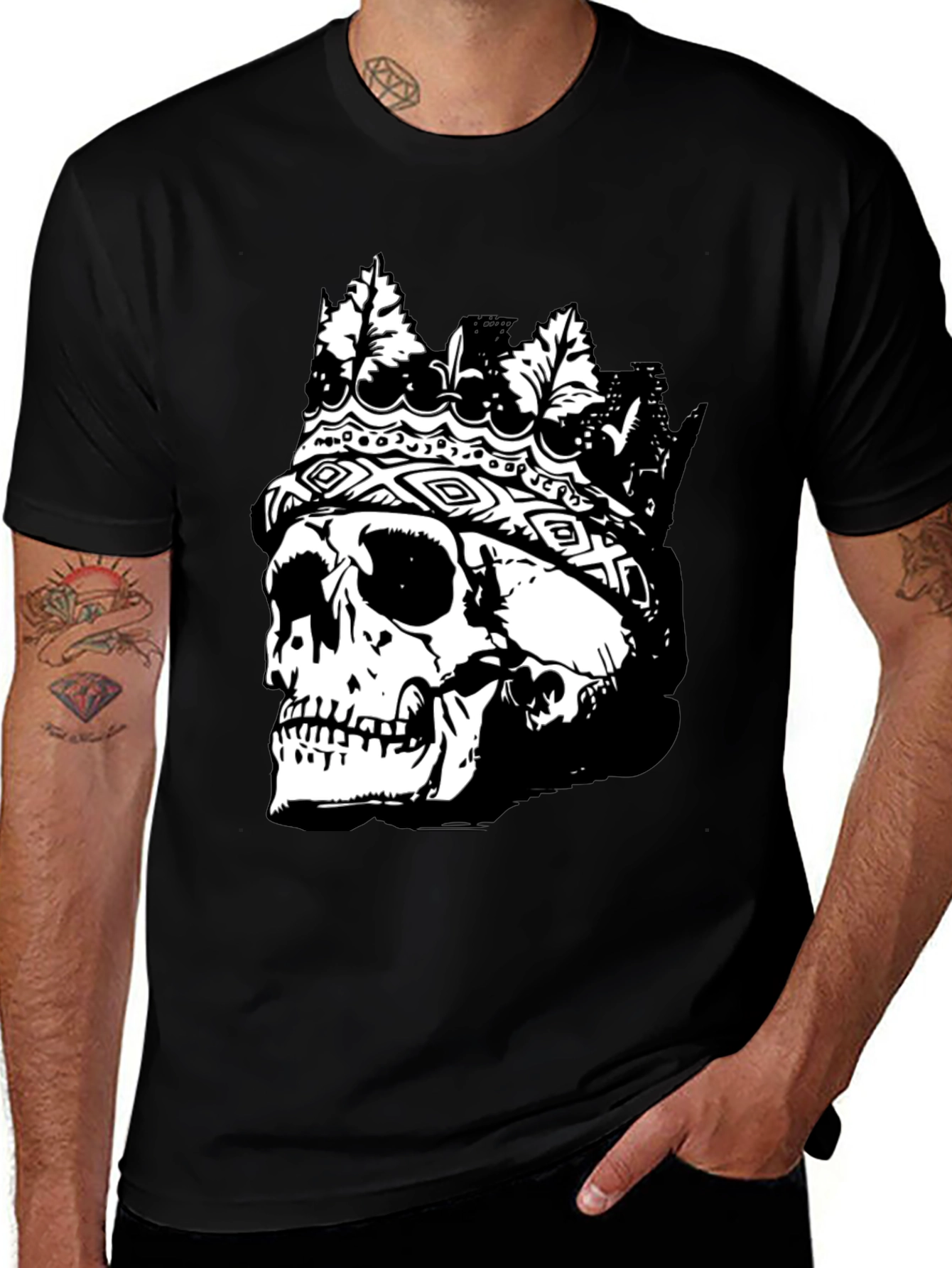 Variant 8 of Skull King Graphic Tee - Black