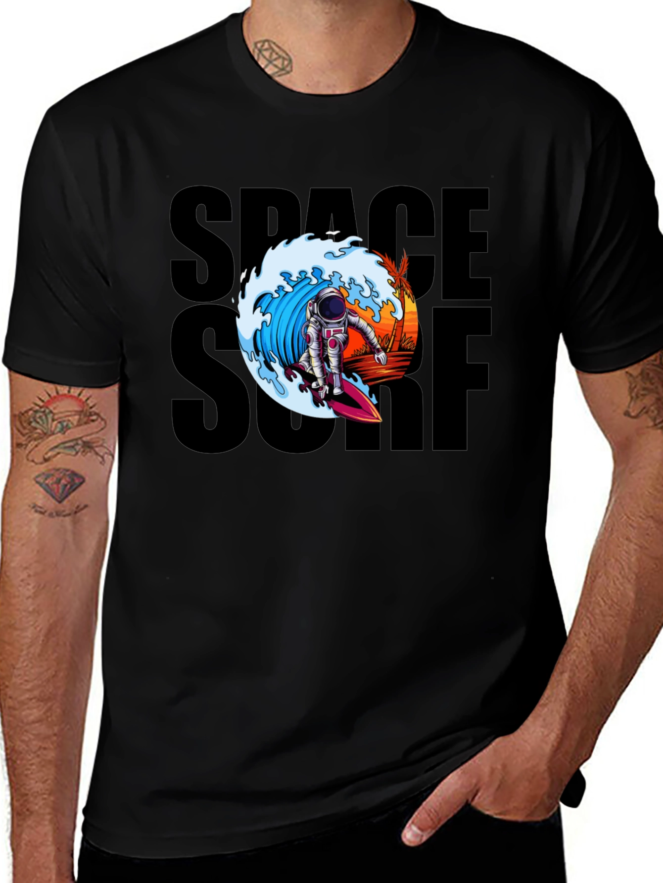 Variant 12 of Space Surf Graphic Tee