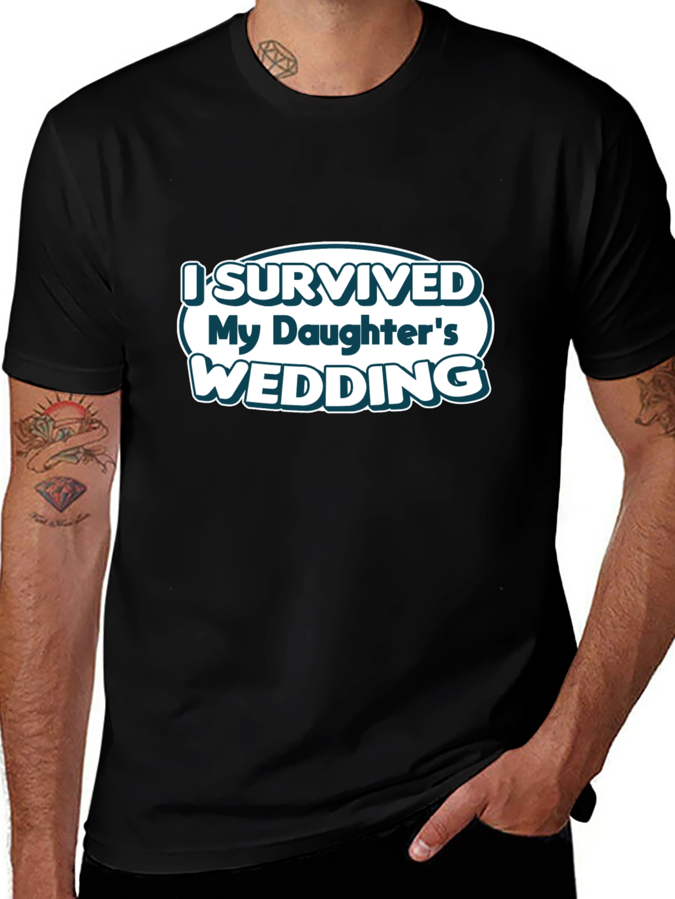 Black I Survived My Daughter's Wedding T-Shirt main image