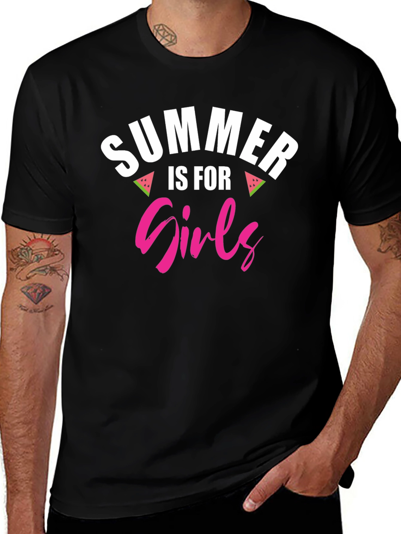 Variant 19 of Summer Is For Girls Graphic Tee - Black T-Shirt