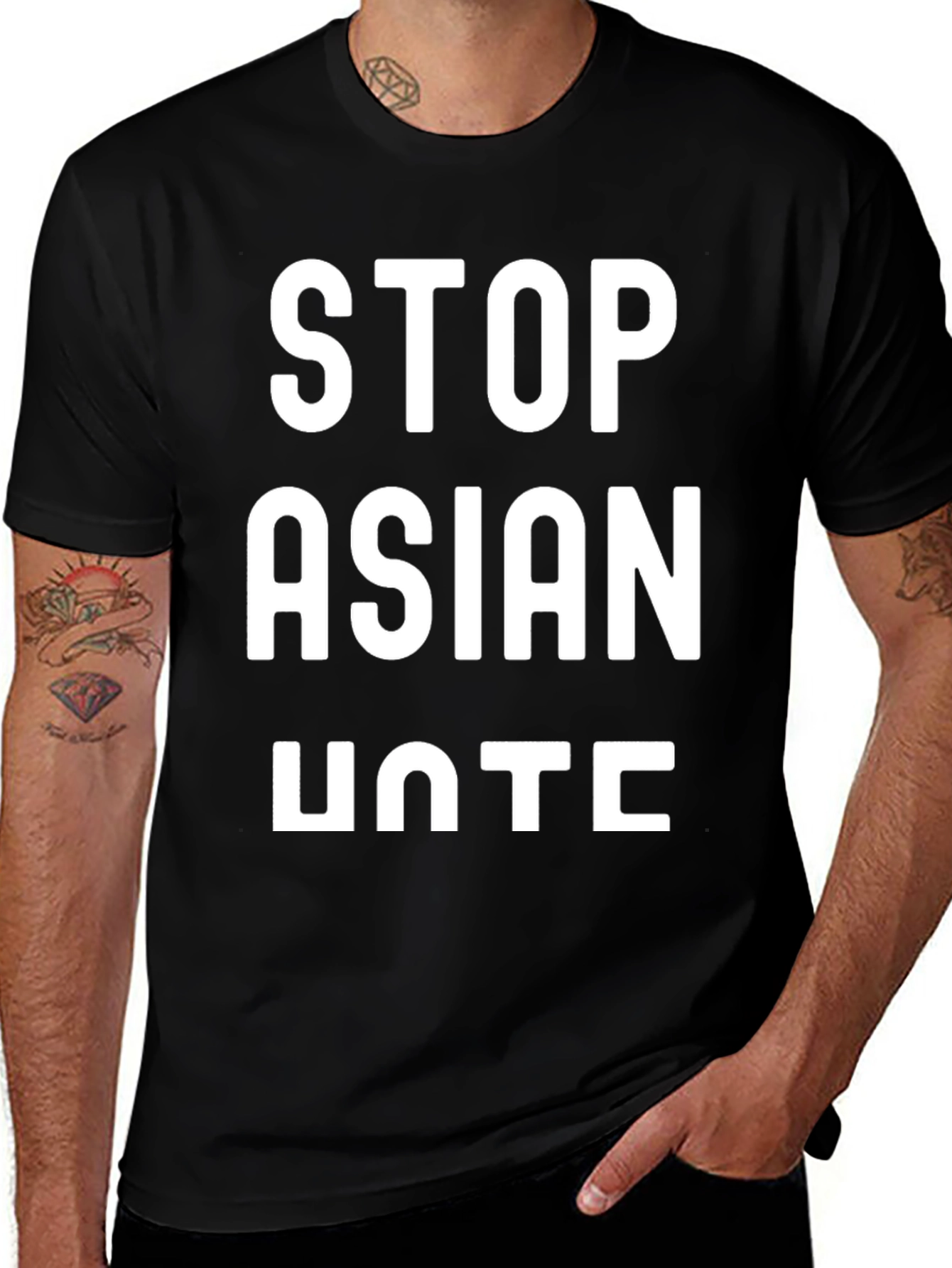 Stop Asian Hate Graphic Tee - Black