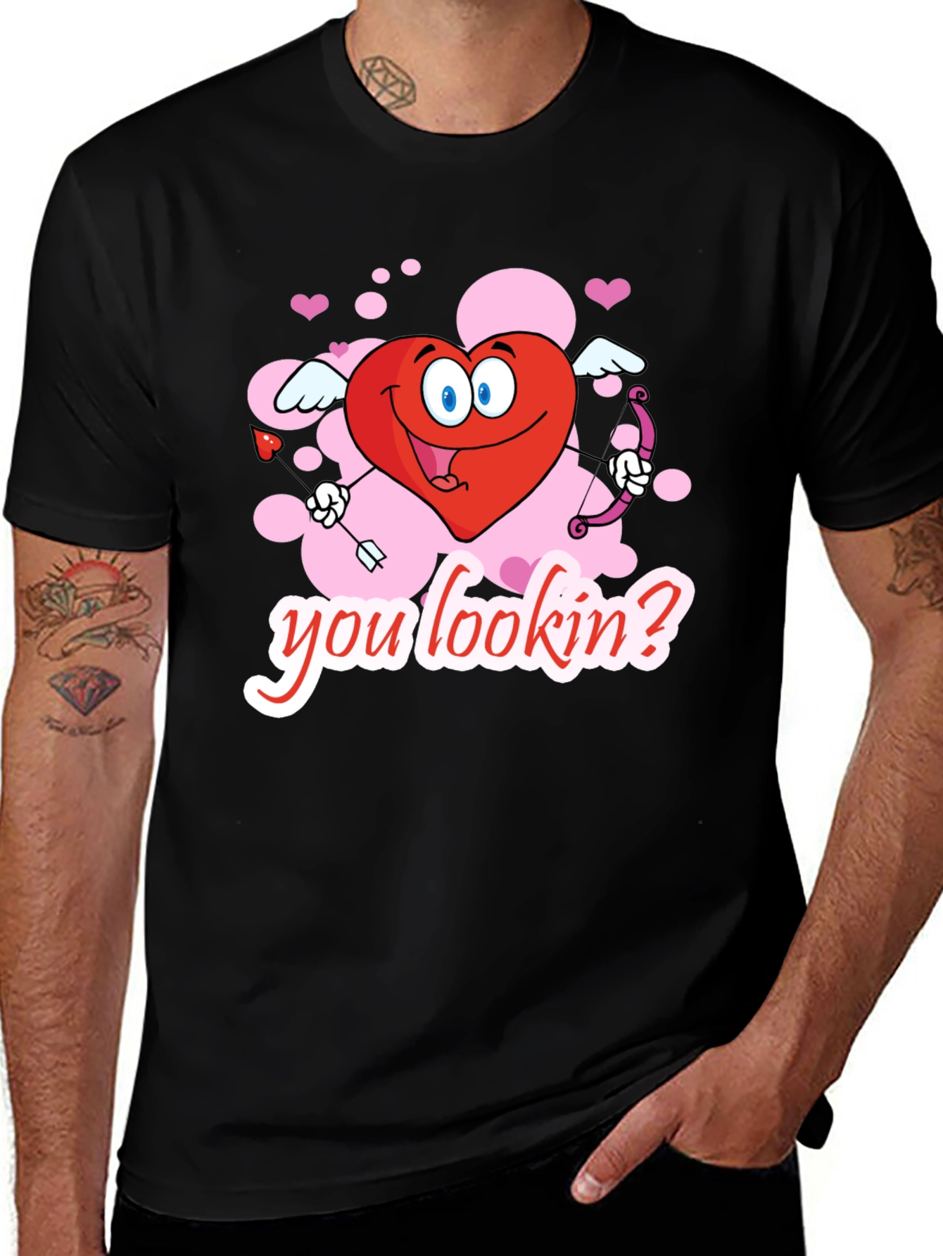 Valentines Cupid Heart Graphic T-Shirt