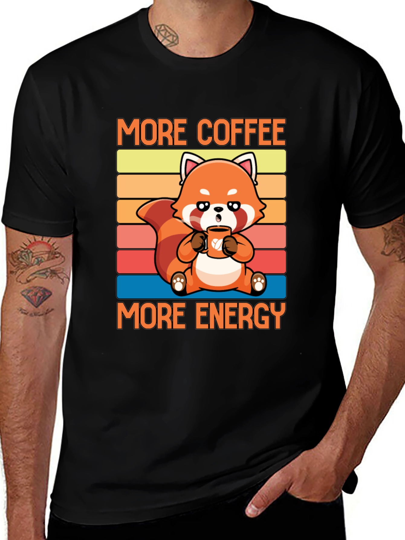 Variant 17 of More Coffee More Energy T-Shirt Red Panda