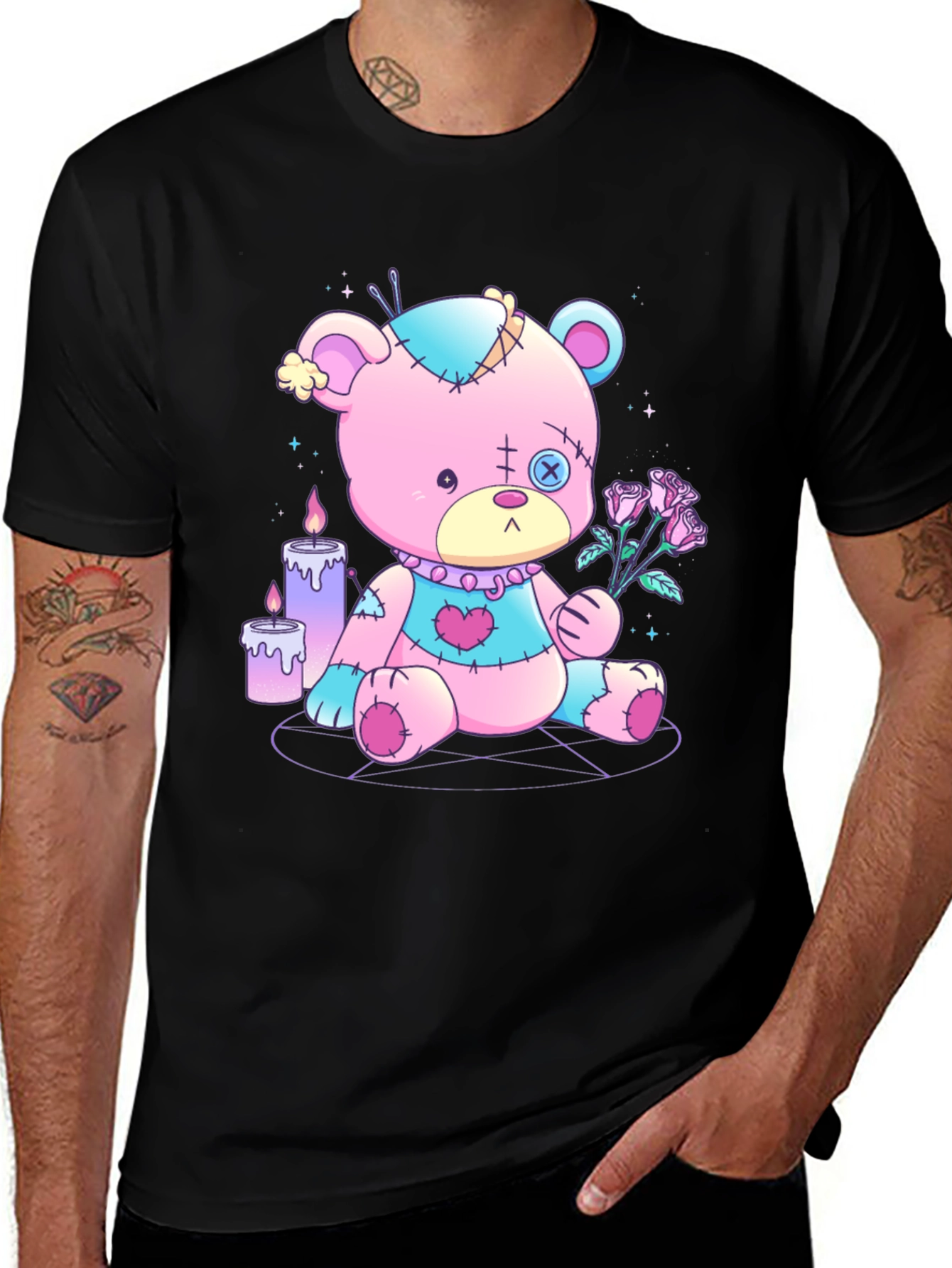 Variant 12 of Gothic Teddy Bear T-Shirt - Pastel Goth Design