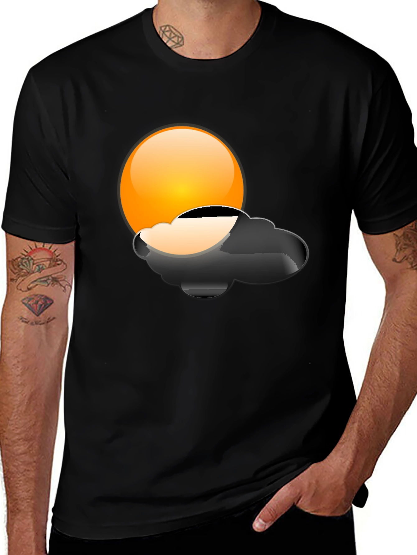 Variant 25 of Sunset Cloud T-Shirt - Black Graphic Tee