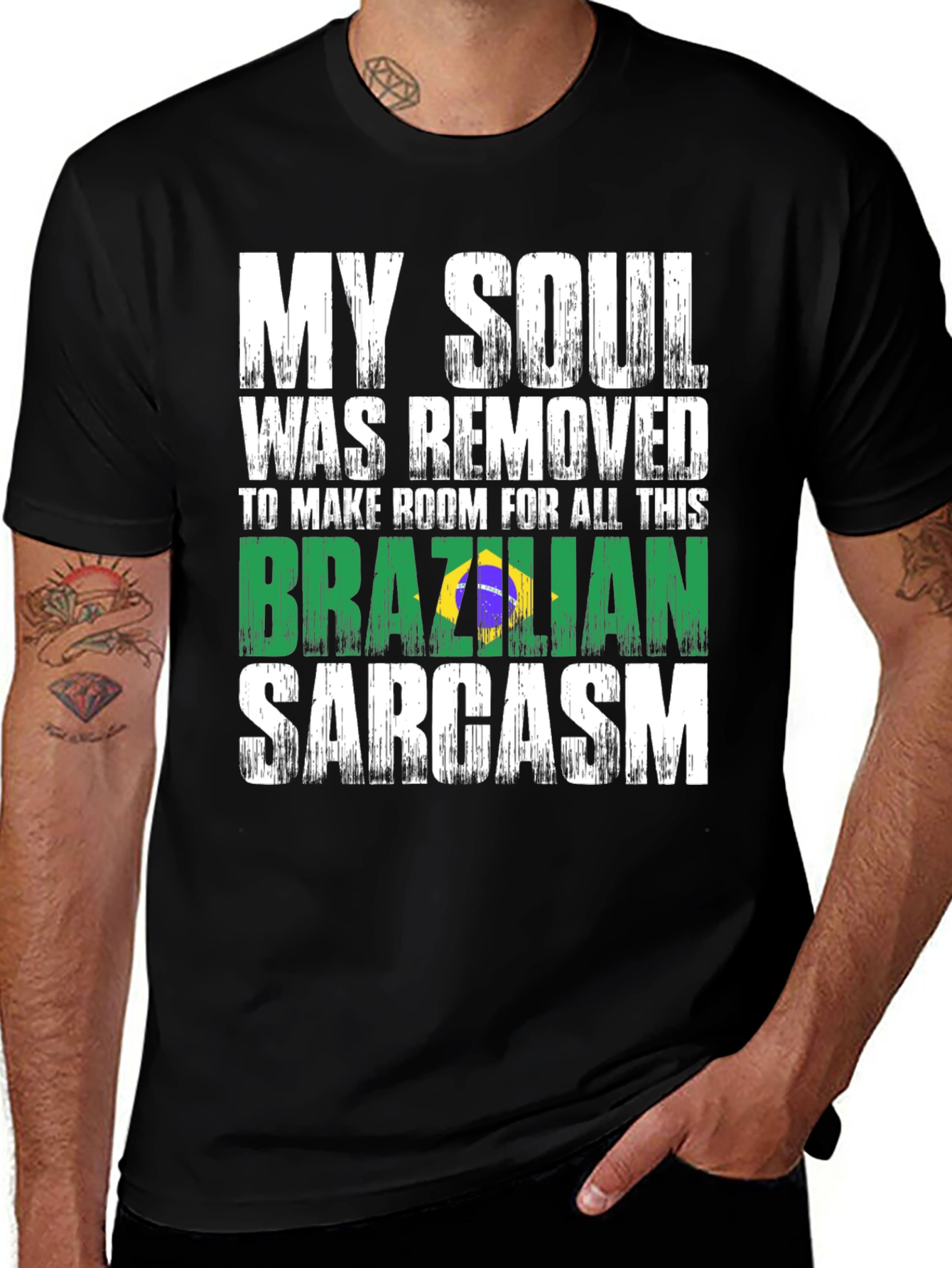 Variant 9 of Brazilian Sarcasm Graphic Tee - Novelty T-Shirt
